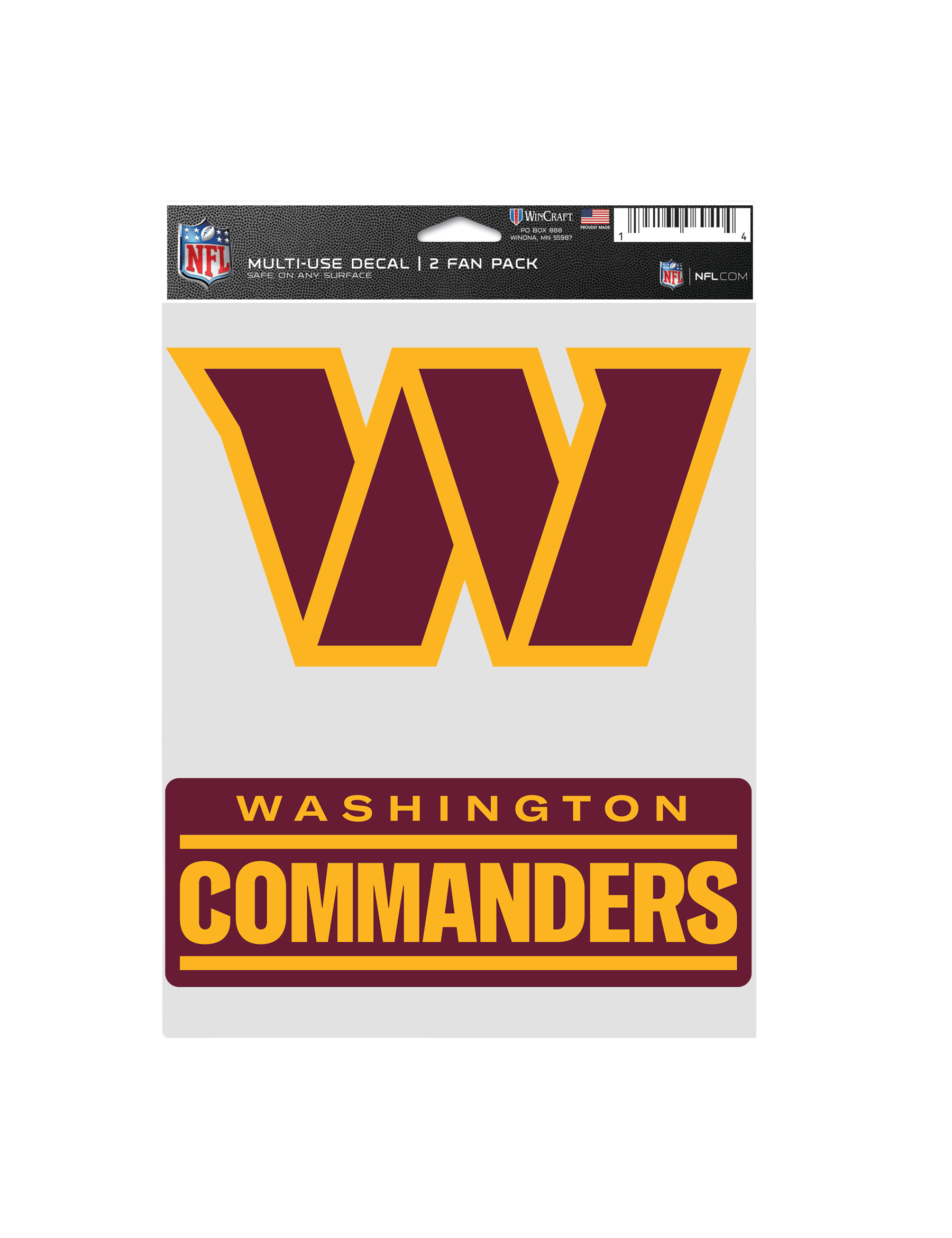 Wincraft Accessories Washington Commanders Wincraft NFL Team 3 Piece 5” x 7” Decal Set