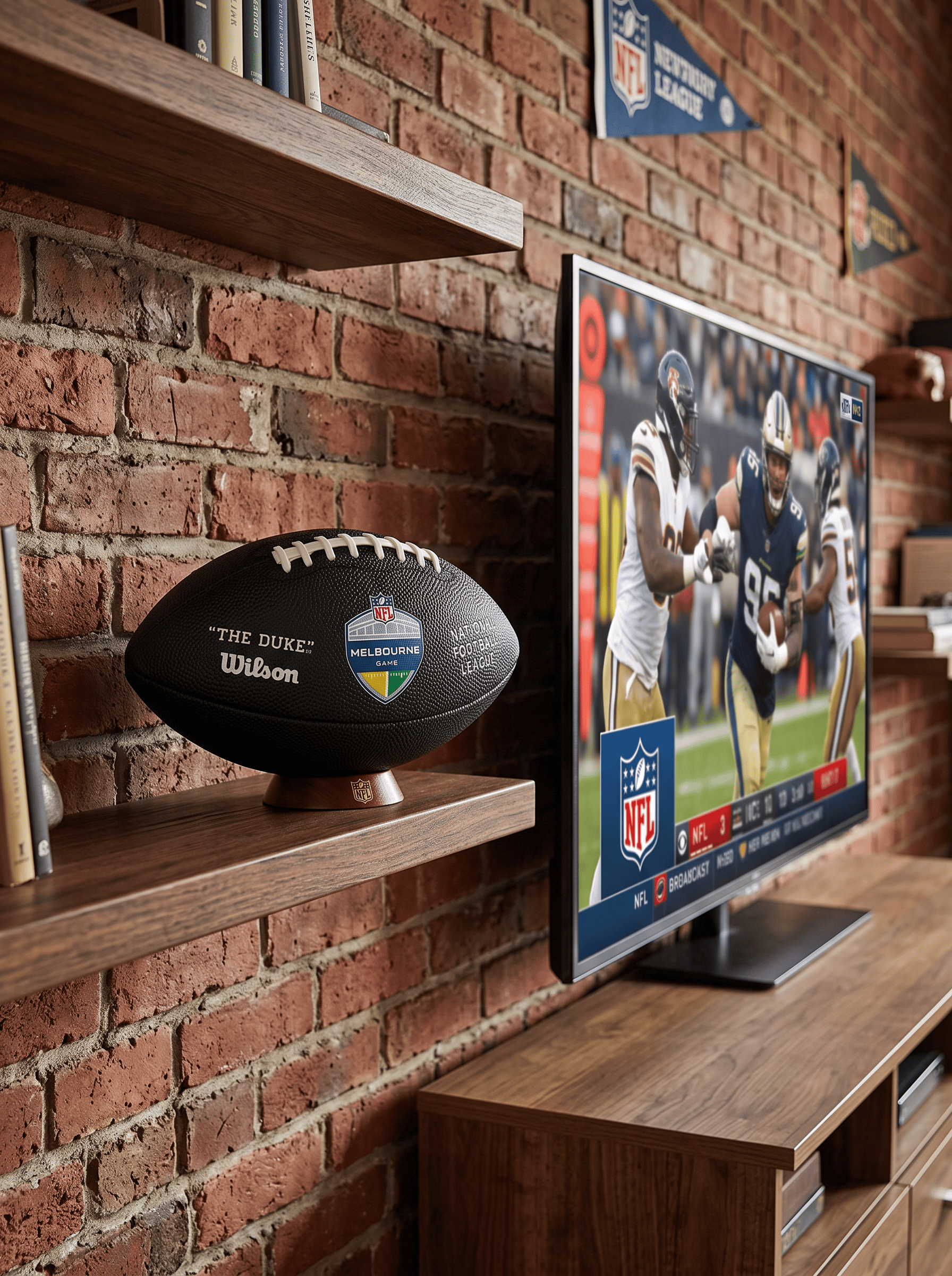 Wilson Sporting Goods Balls Wilson NFL 26 Melbourne Game NFL Mini Size Football - Black