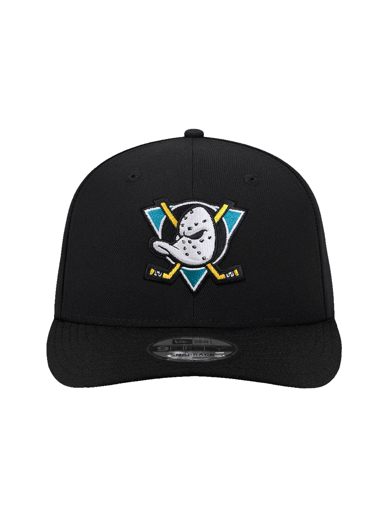 New Era Caps Youths Youths Anaheim Ducks New Era NHL Throwback 9FIFTY Pre-Curved Snapback Hat - Black