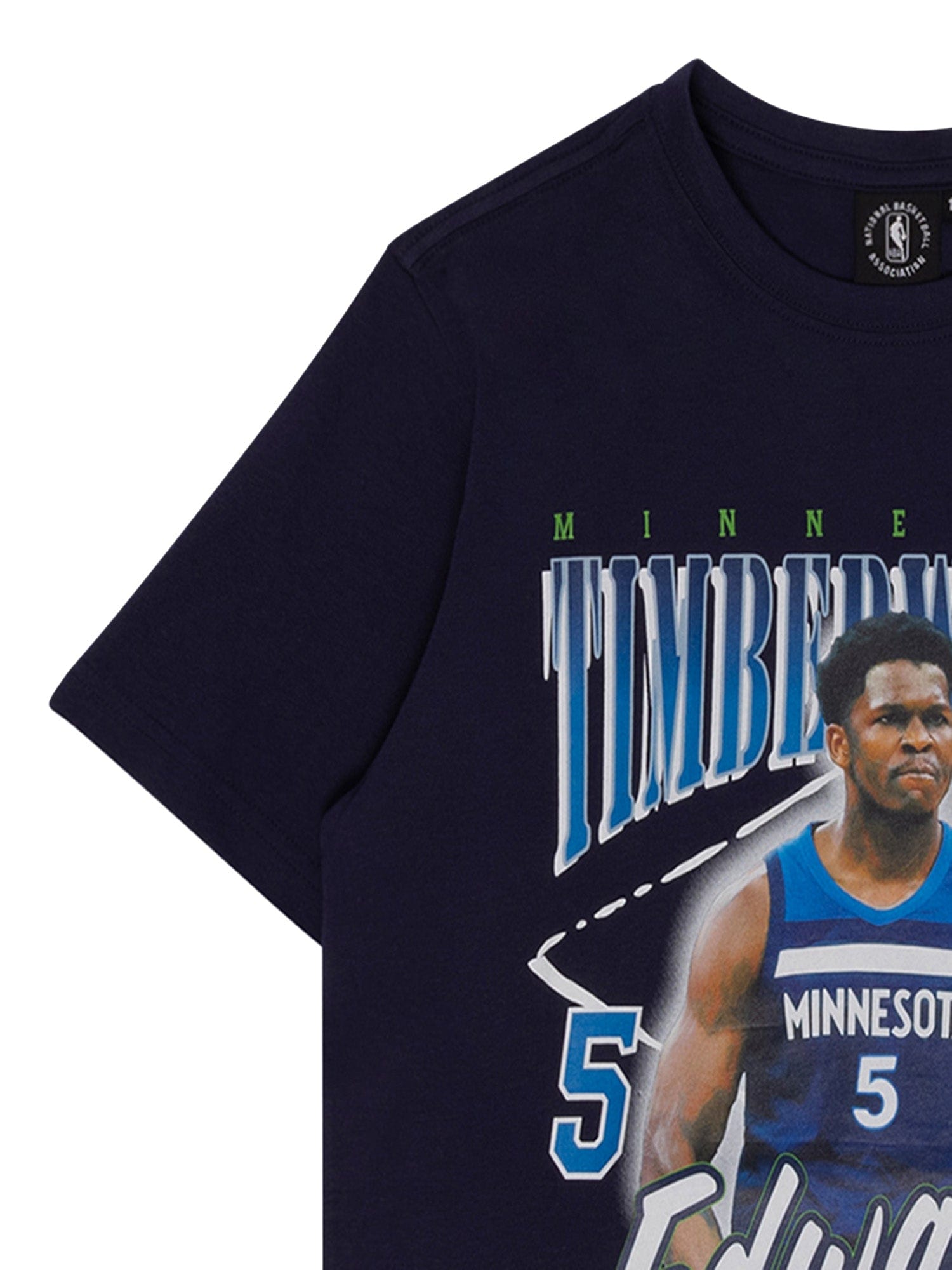 NBA Essentials T-Shirts Youths Anthony Edwards Minnesota Timberwolves NBA Essentials Floyd Vintage T-Shirt - Navy