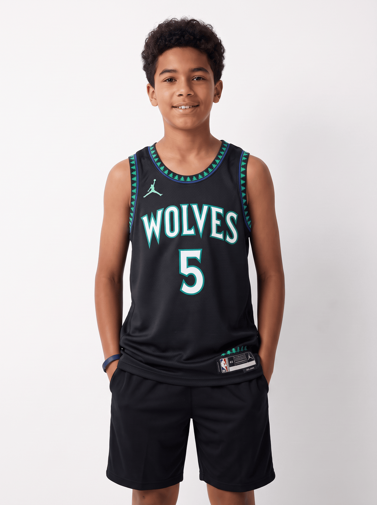 Nike Jumpers Youths Anthony Edwards Minnesota Timberwolves Nike NBA Statement Jersey - Black