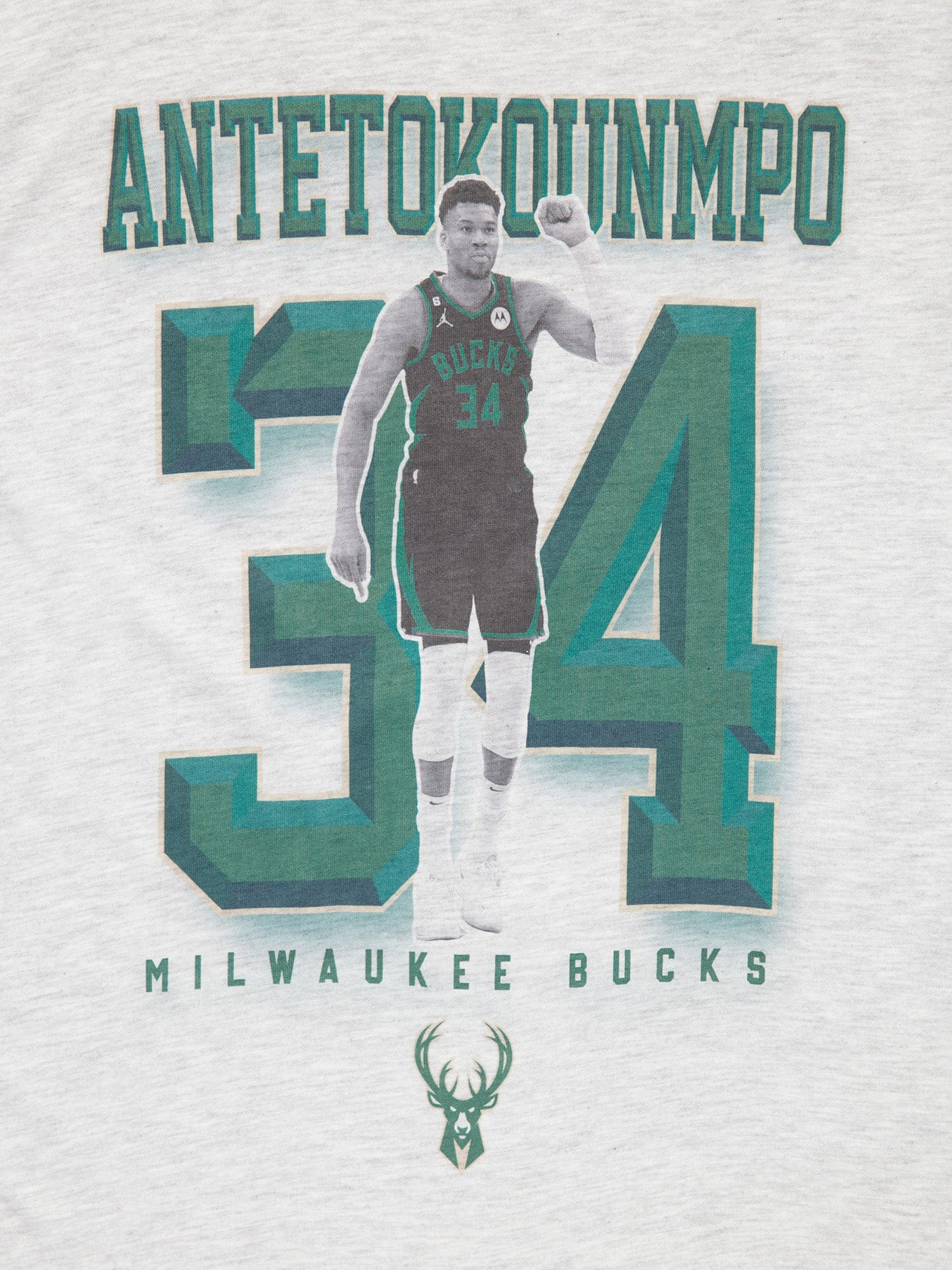 NBA Essentials T-Shirts Youths Giannis Antetokounmpo Milwaukee Bucks NBA Essentials Vintage T-Shirt - Marle
