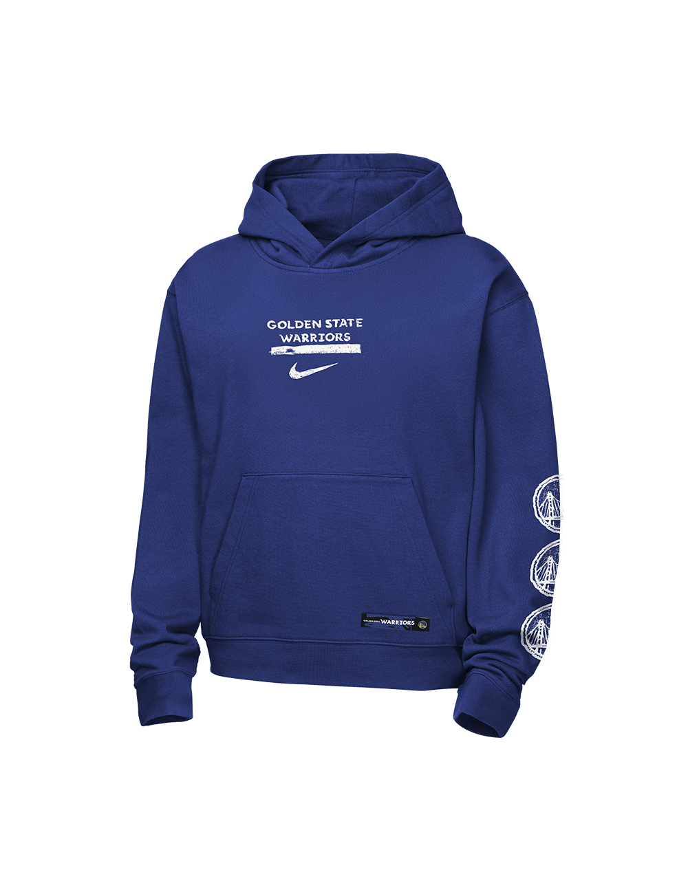 Nike Jumpers Youths Golden State Warriors Nike NBA Prime Courtside Hoodie Jumper - Blue