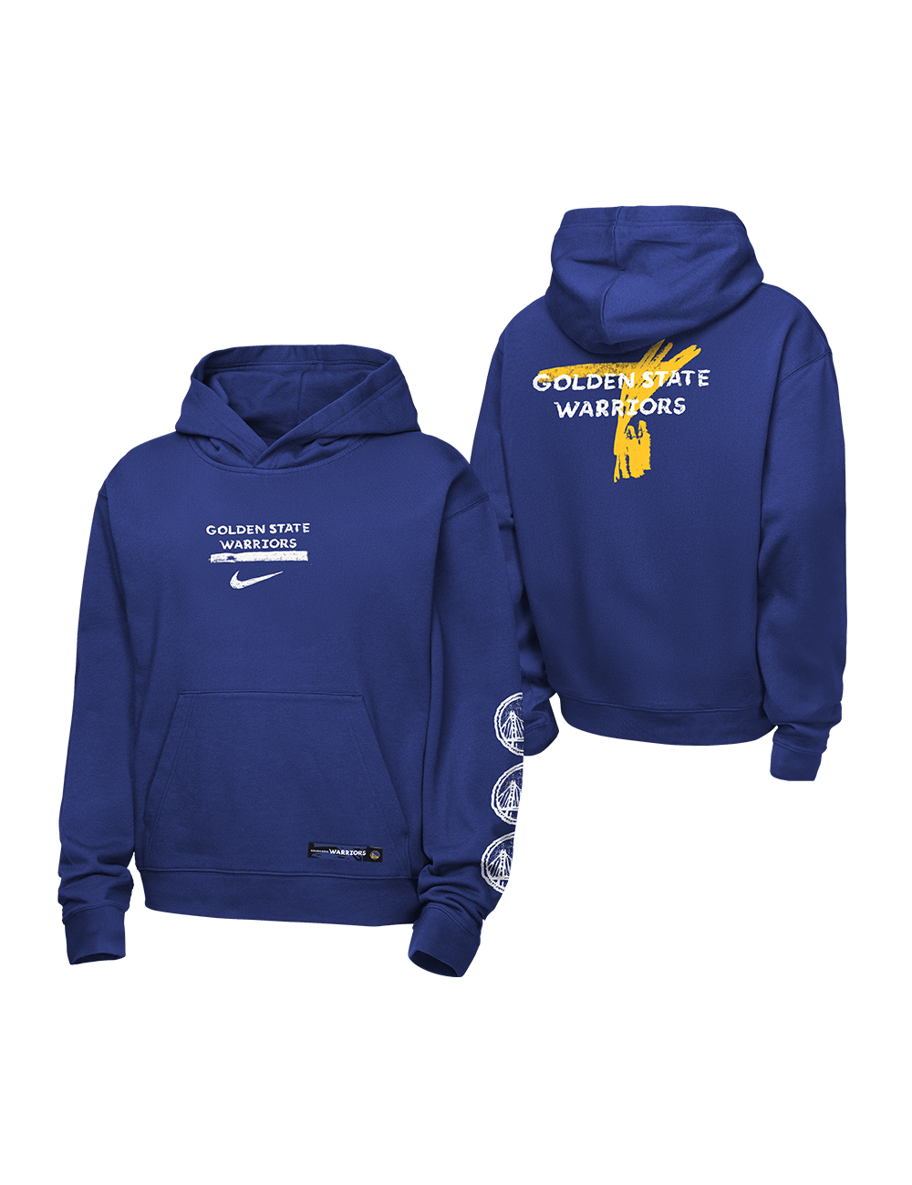 Nike Jumpers Youths Golden State Warriors Nike NBA Prime Courtside Hoodie Jumper - Blue