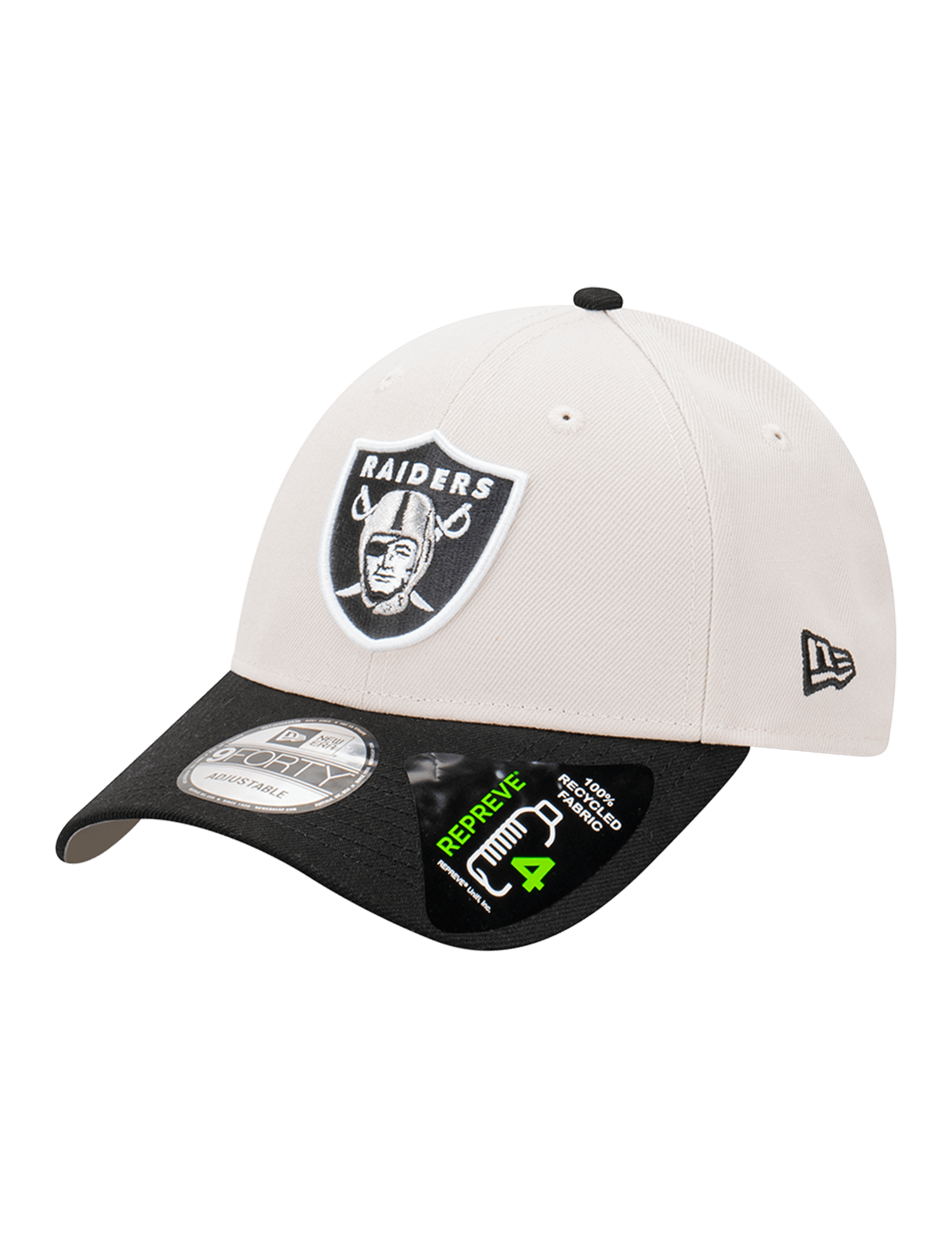New Era Caps Youths Youths Las Vegas Raiders New Era NFL Team 2 Tone Repreve 9FORTY Strapback Hat - Stone