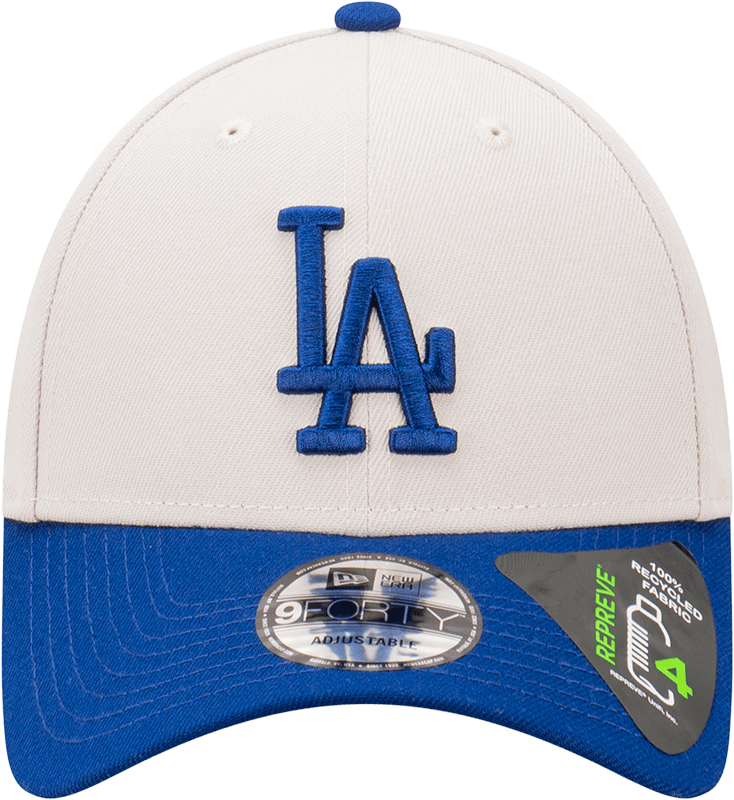 New Era Caps Youths Youths Los Angeles Dodgers New Era MLB Team 2 Tone Repreve 9FORTY Strapback Hat - Stone