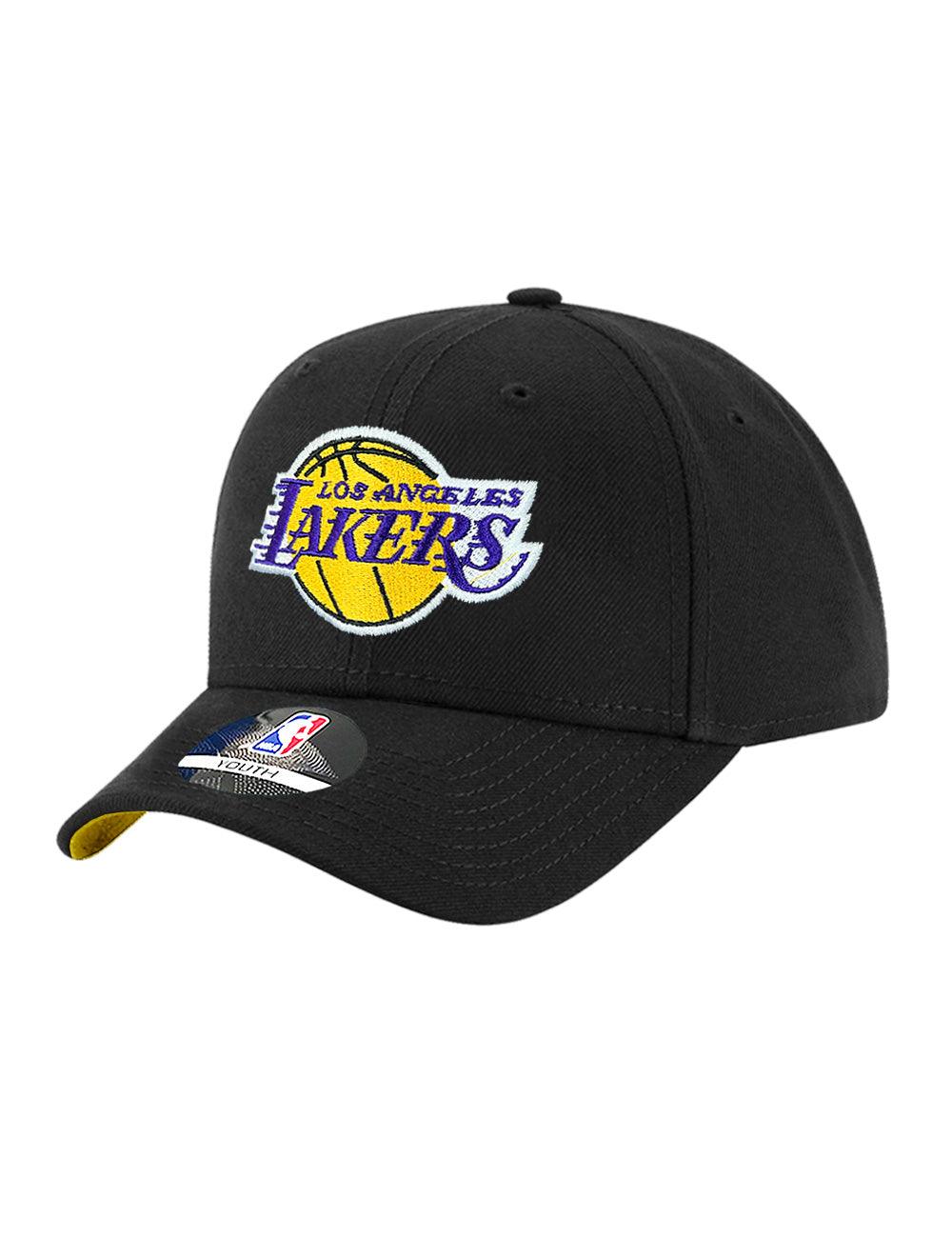 NBA Essentials Caps Youths Youths Los Angeles Lakers NBA Essentials Team Curve Snapback Hat - Black