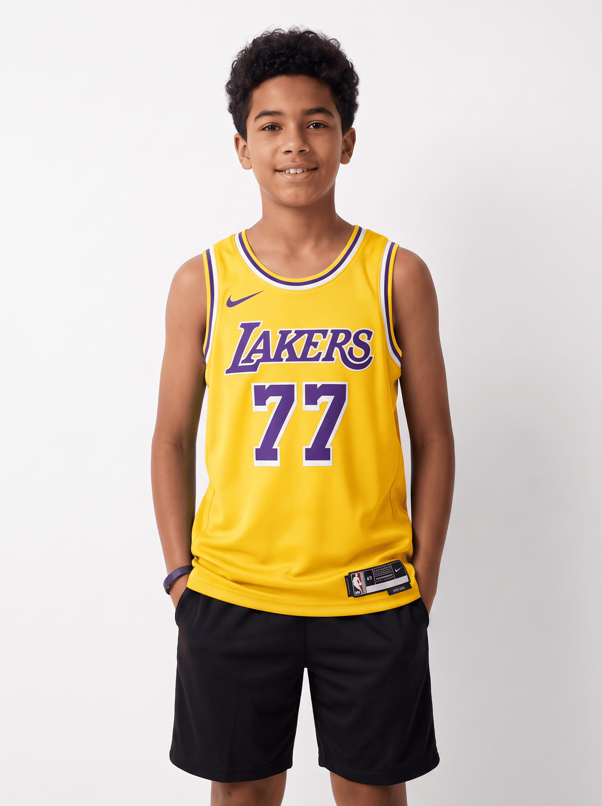 Nike Jerseys Youths Luka Doncic Los Angeles Lakers Nike NBA Icon Jersey - Yellow
