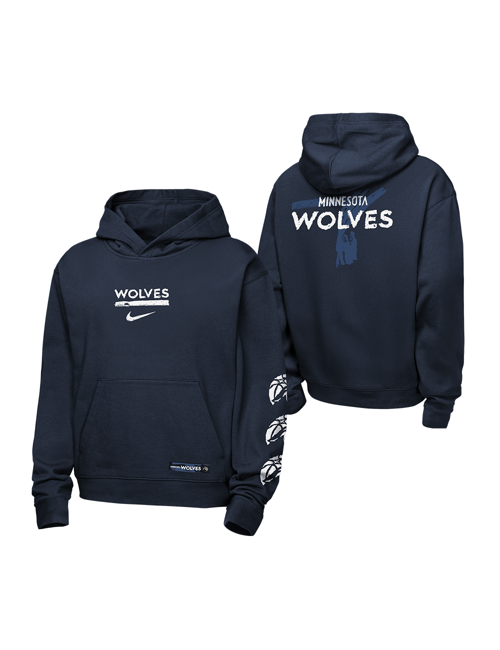 Nike Jumpers Youths Minnesota Timberwolves Nike NBA Prime Courtside Hoodie Jumper - Navy