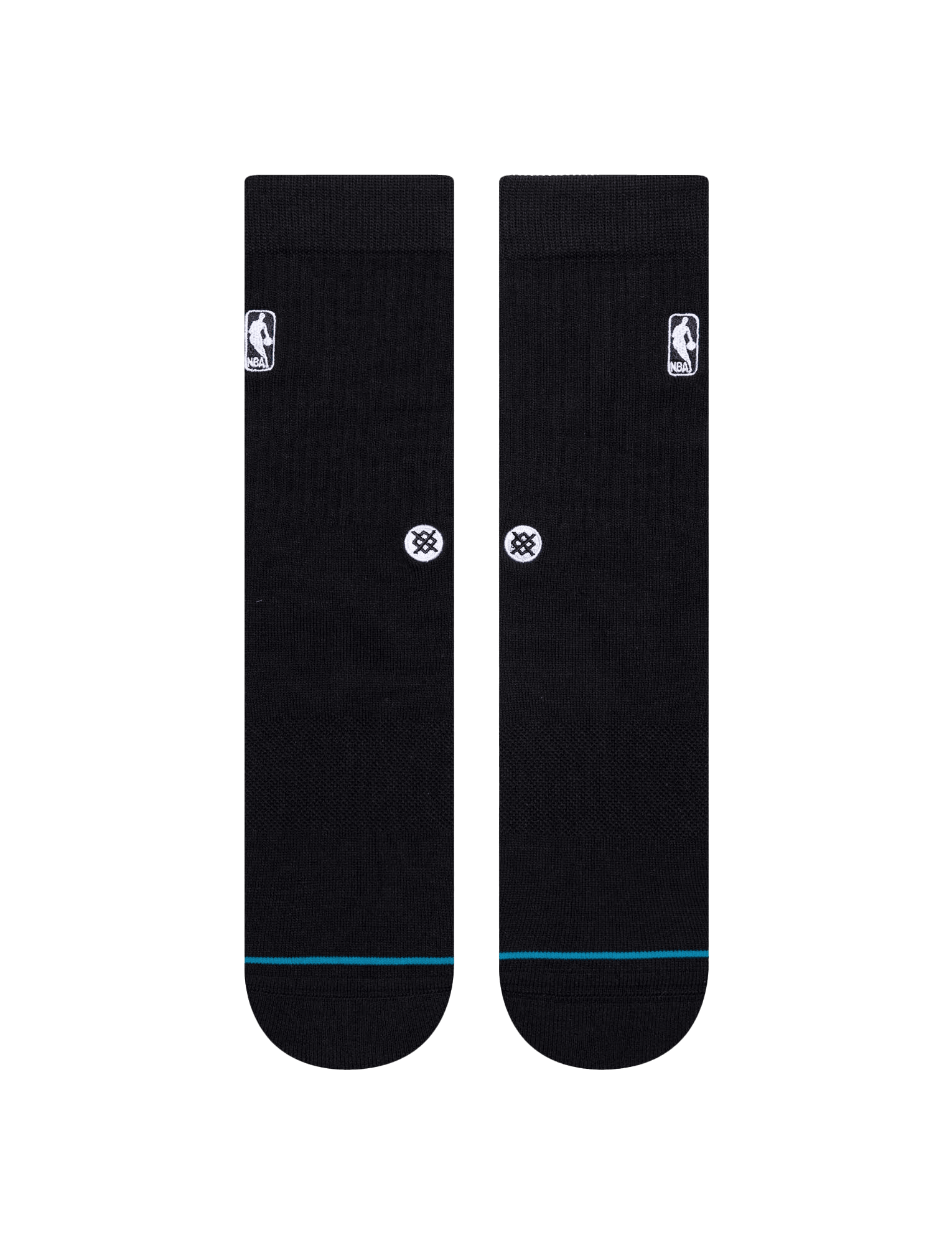 Stance Socks Medium (6-8.5 US) Youths NBA Logoman Stance Black & White Crew Socks - Black
