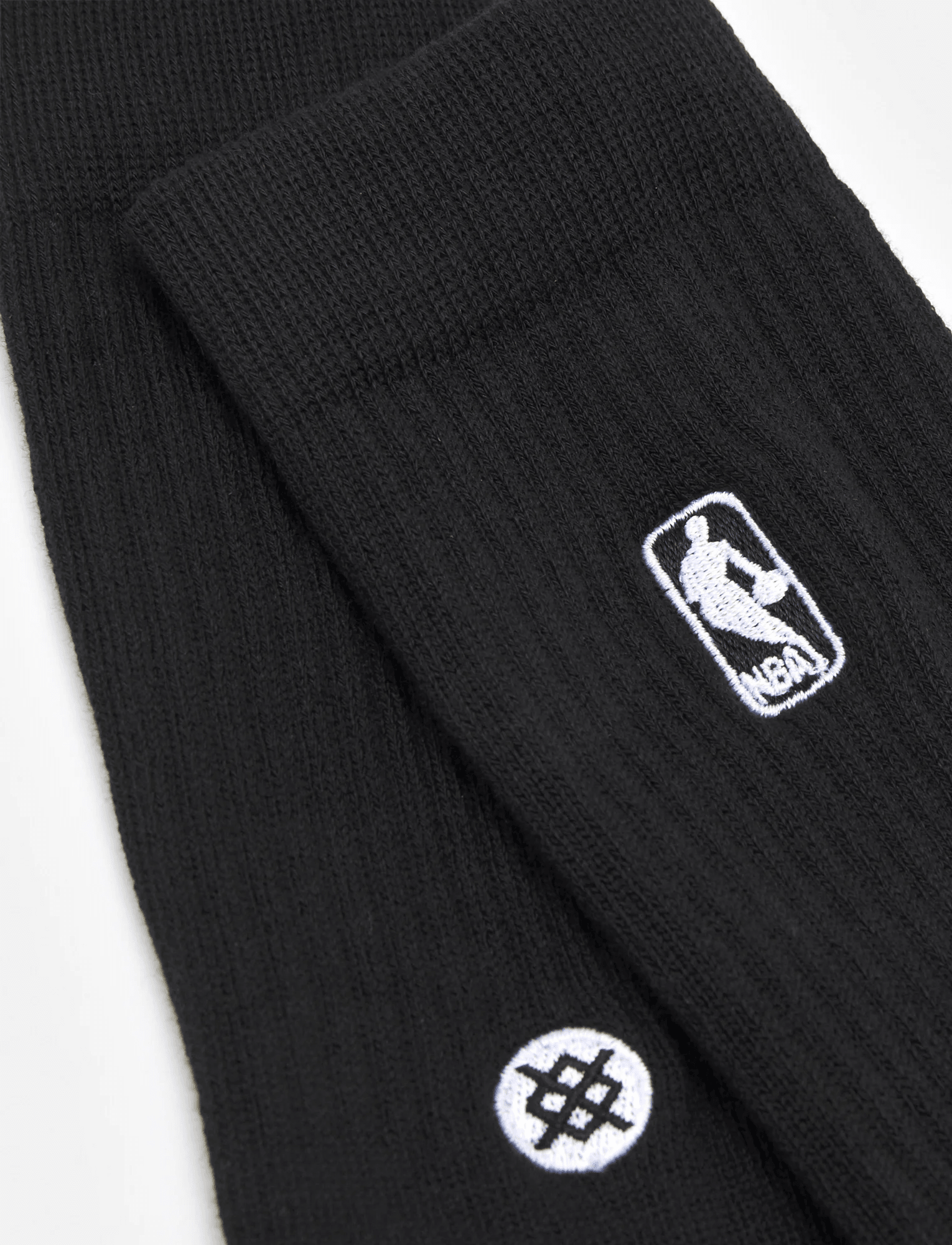 Stance Socks Medium (6-8.5 US) Youths NBA Logoman Stance Black & White Crew Socks - Black
