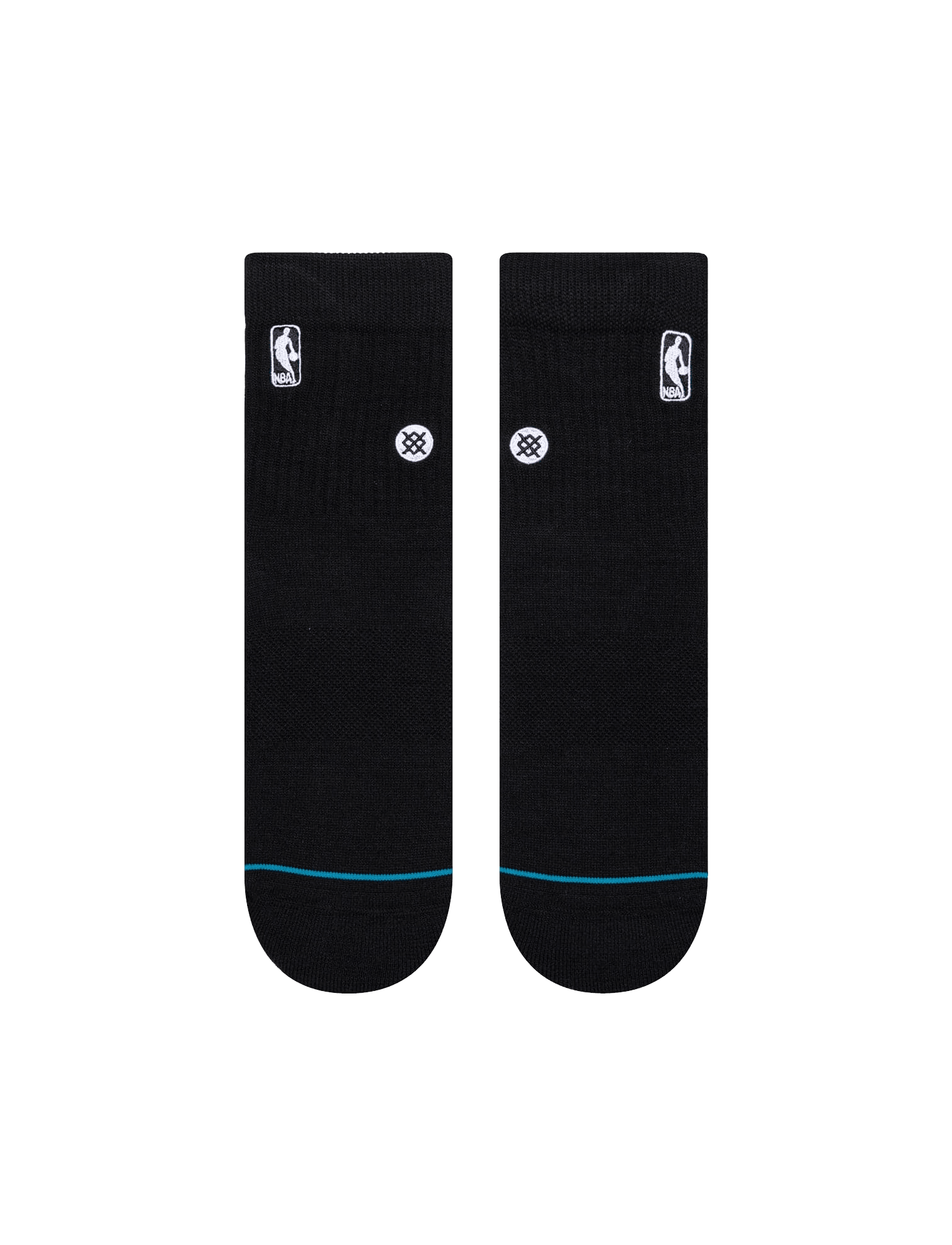 Stance Socks Medium (6-8.5 US) Youths NBA Logoman Stance Black & White Quarter Socks - Black