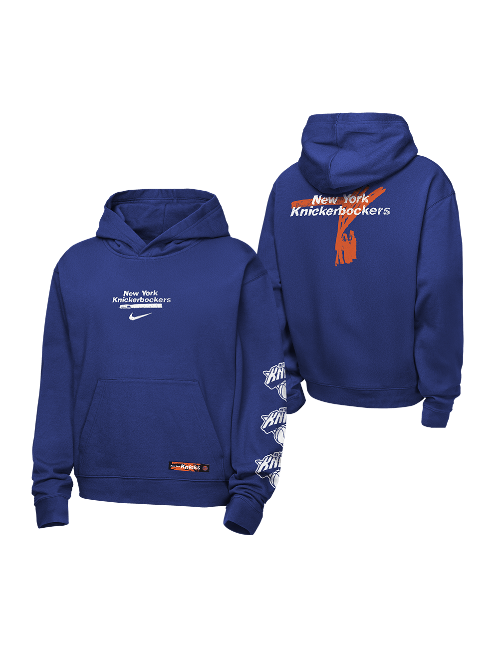 Nike Jumpers Youths New York Knicks Nike NBA Prime Courtside Hoodie Jumper - Blue
