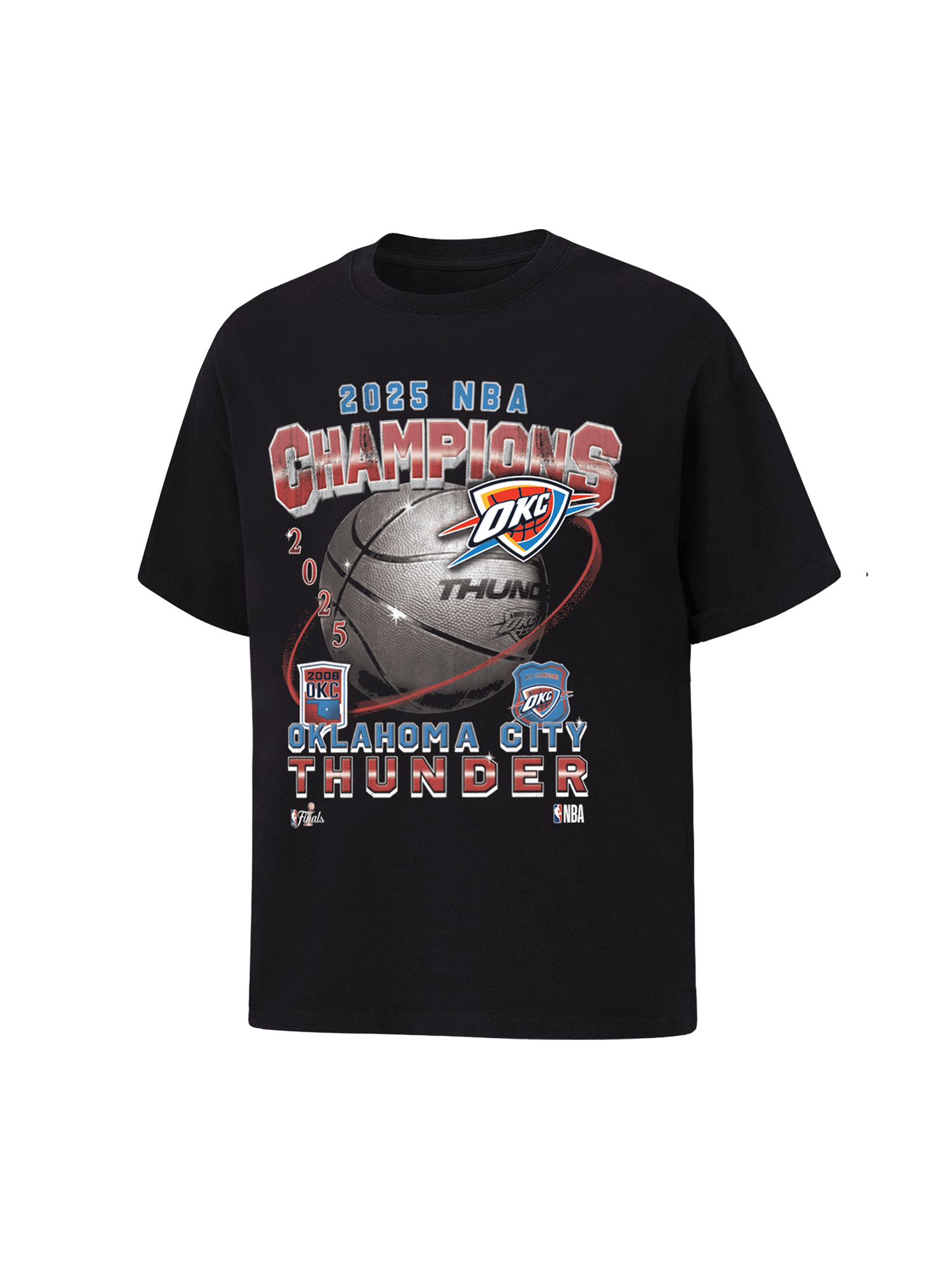 NBA Essentials T-Shirts Youths Oklahoma City Thunder NBA Essentials 2025 Champs Vintage T-Shirt - Black