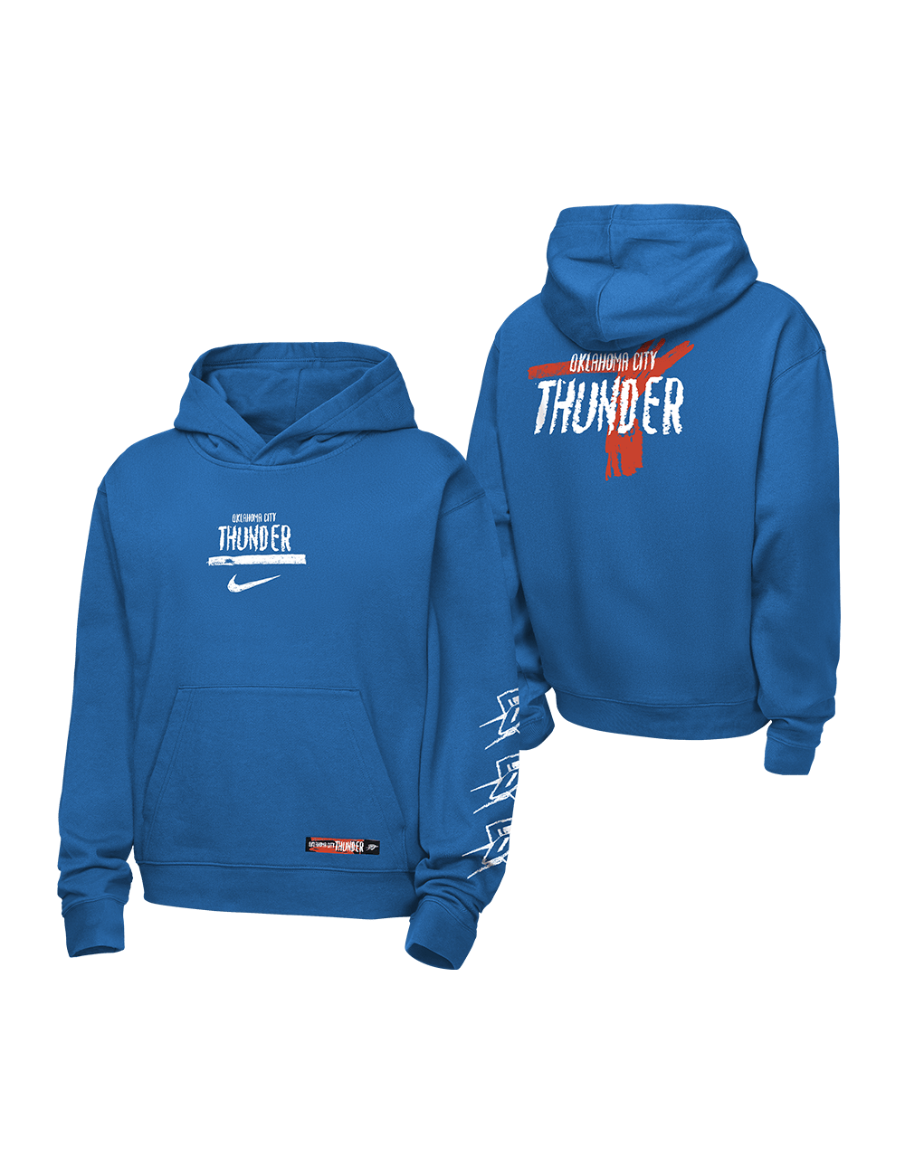 Nike Jumpers Youths Oklahoma City Thunder Nike NBA Prime Courtside Hoodie Jumper - Blue