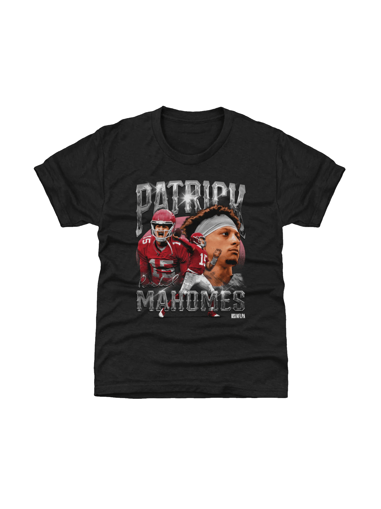 500 Level T-Shirts Youths Patrick Mahomes Kansas City Chiefs 500 Level NFL Homage T-Shirt - Tri Black