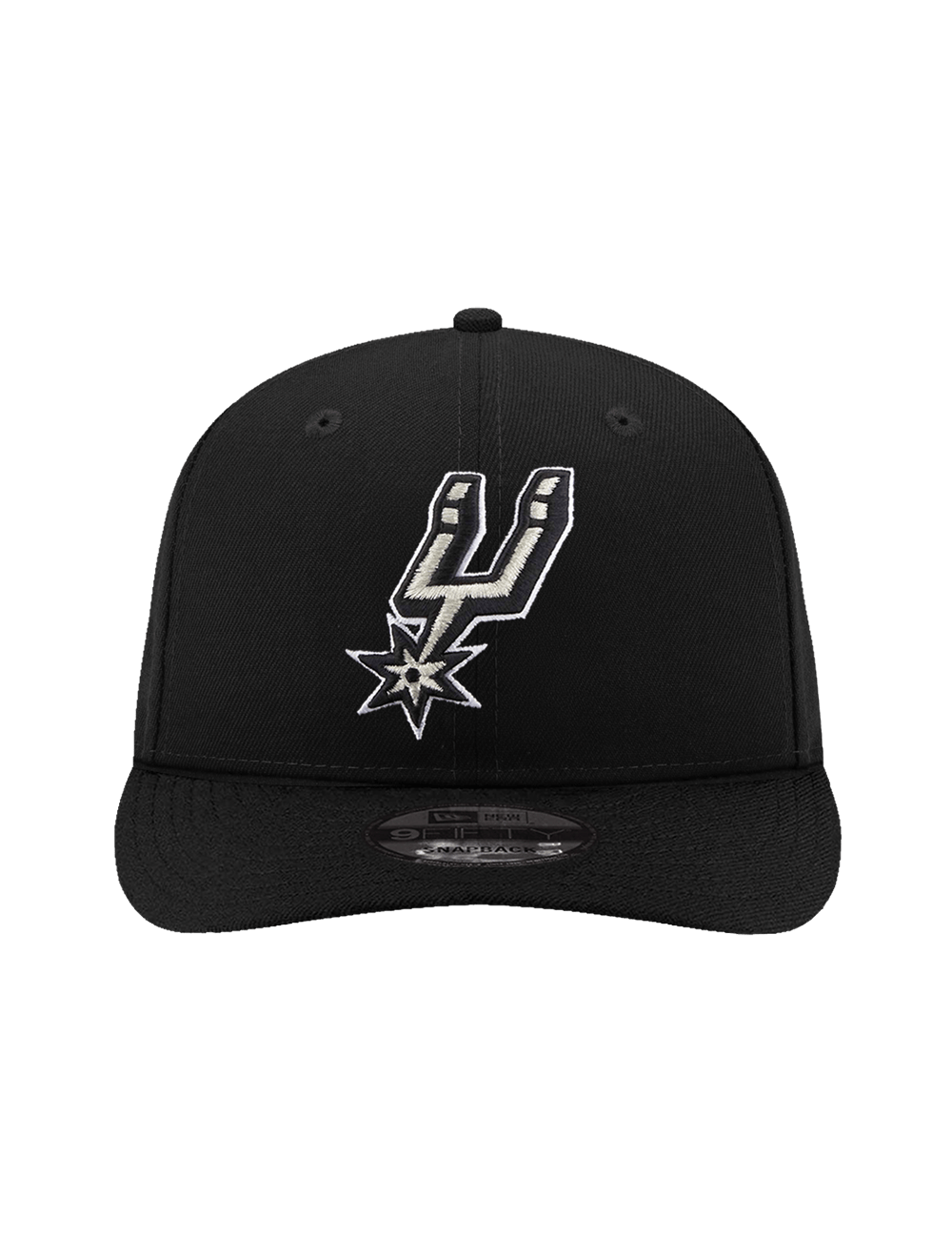 New Era Caps Youths Youths San Antonio Spurs New Era NBA Team 9FIFTY Pre-Curved Snapback Hat - Black