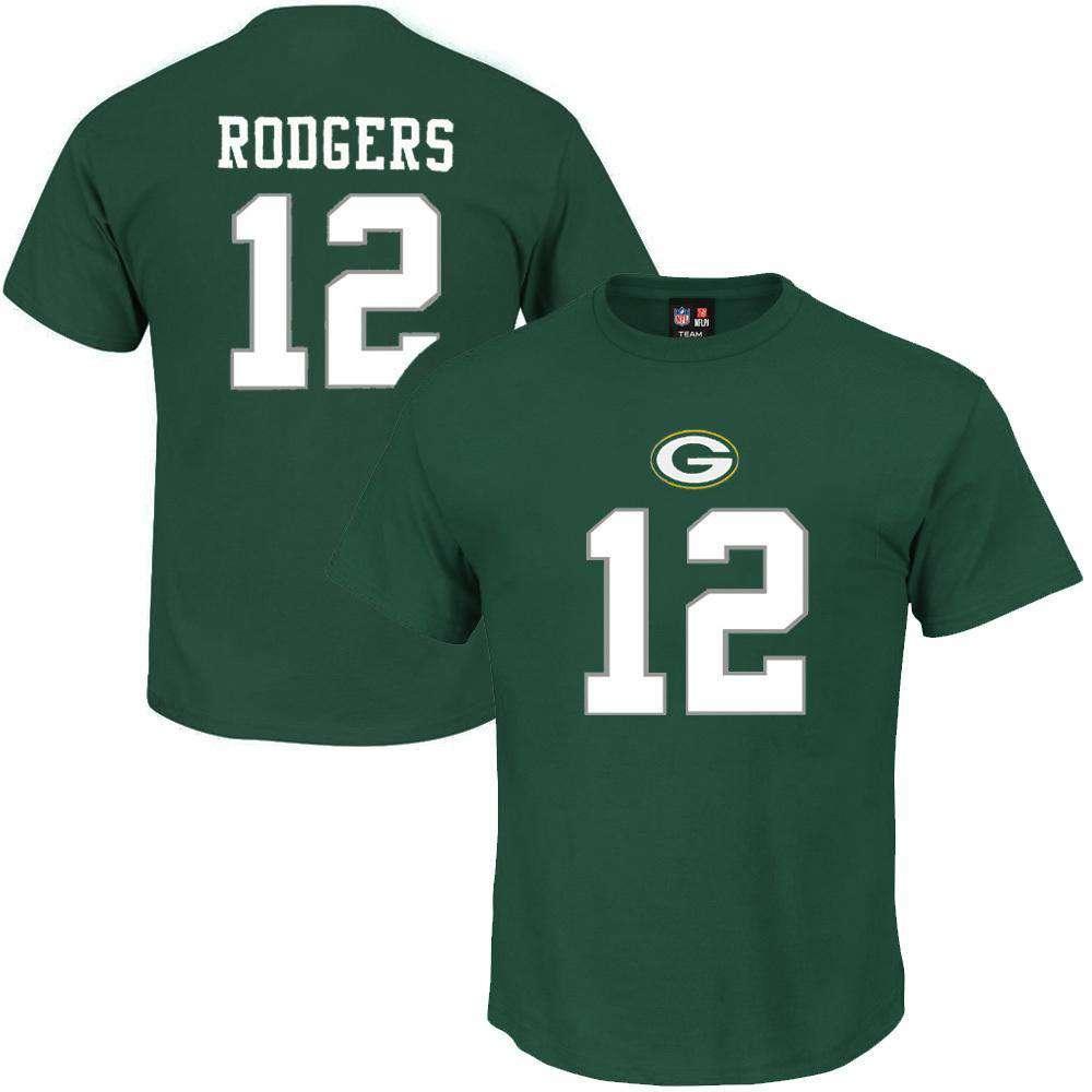 NFL Team Apparel T-Shirts Aaron Rodgers Green Bay Packers NFL PA Player T-Shirt - Green