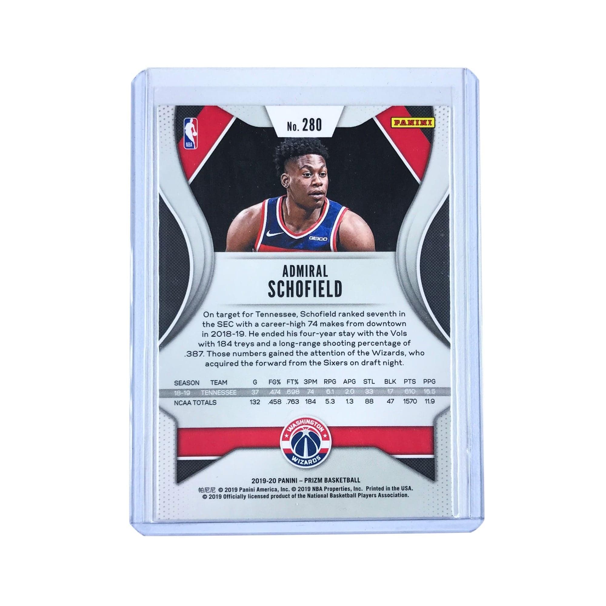 Panini Cards Admiral Schofield Washington Wizards 2019-20 Panini Prizm NBA Rookie Base Card