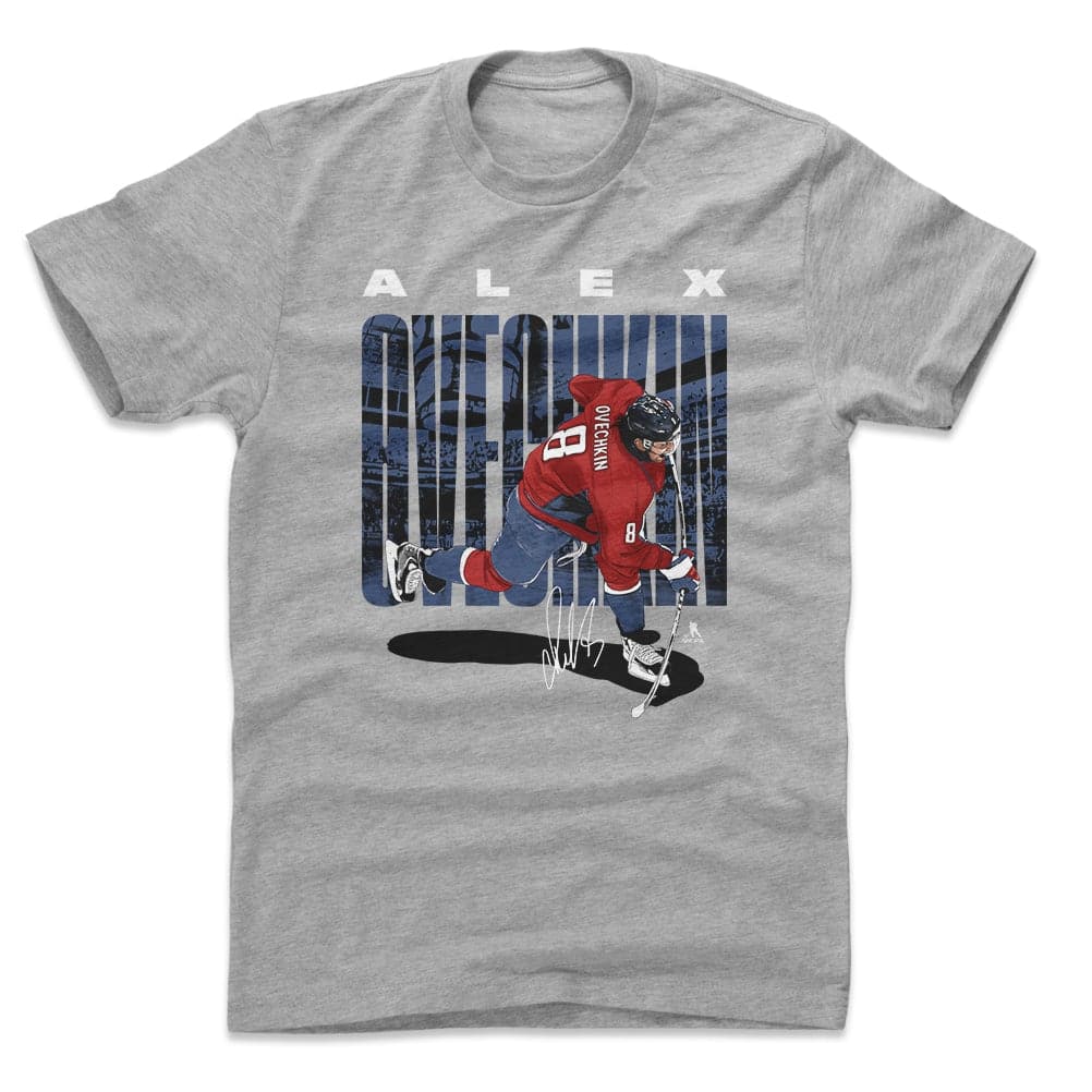 500 Level T-Shirts Alex Ovechkin Washington Capitals 500 Level NHL Slap Shot T-Shirt - Heather Grey