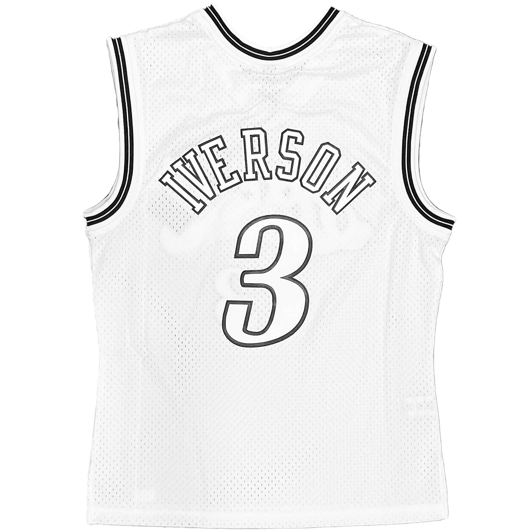 Mitchell And Ness Jerseys Allen Iverson Philadelphia 76ers Mitchell & Ness NBA Black & White Swingman Jersey - White
