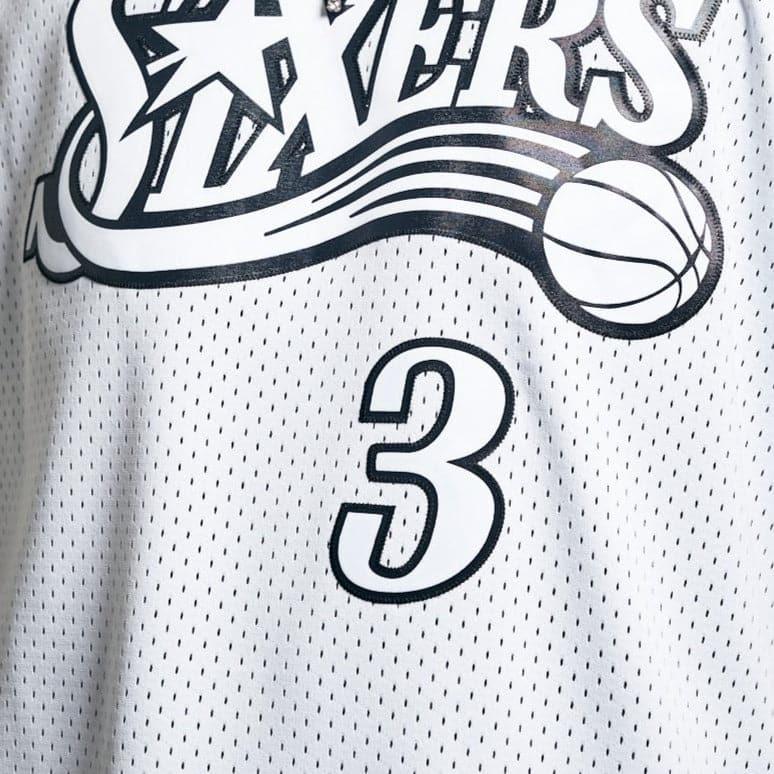 Mitchell And Ness Jerseys Allen Iverson Philadelphia 76ers Mitchell & Ness NBA Black & White Swingman Jersey - White