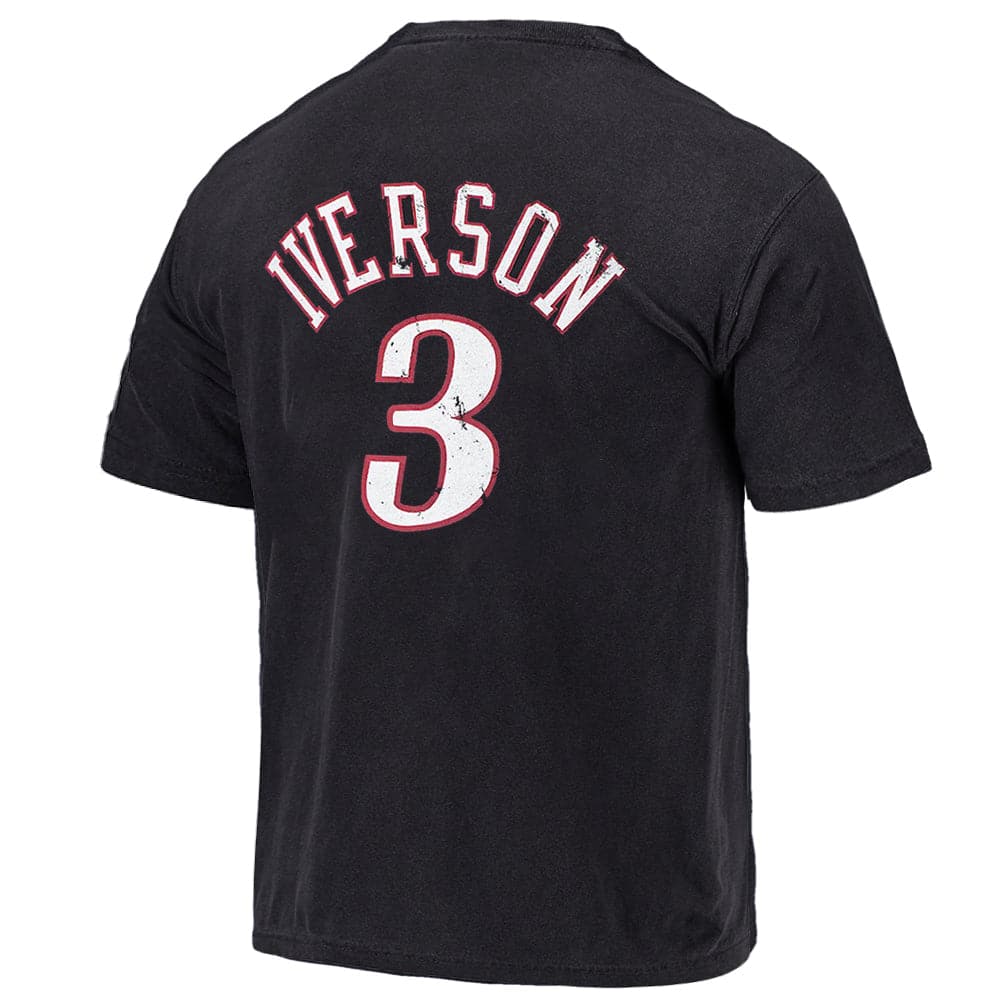 Mitchell And Ness T-Shirts Allen Iverson Philadelphia 76ers Mitchell & Ness NBA HWC Player Vintage Oversized T-Shirt - Faded Black