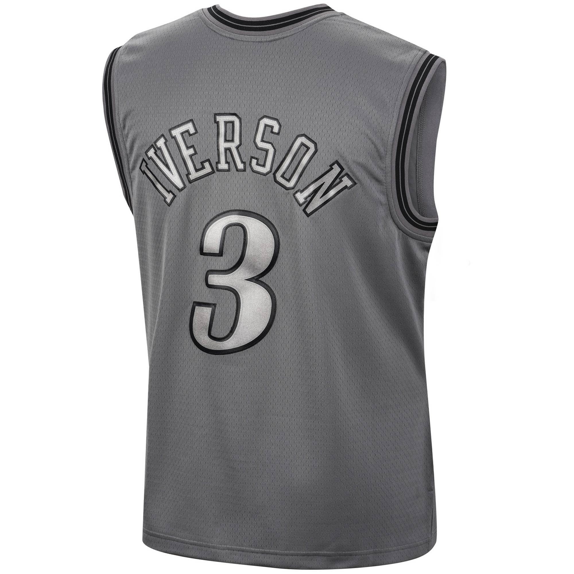 Mitchell And Ness Jerseys Allen Iverson Philadelphia 76ers Mitchell & Ness NBA Metal Works Swingman Jersey - Grey
