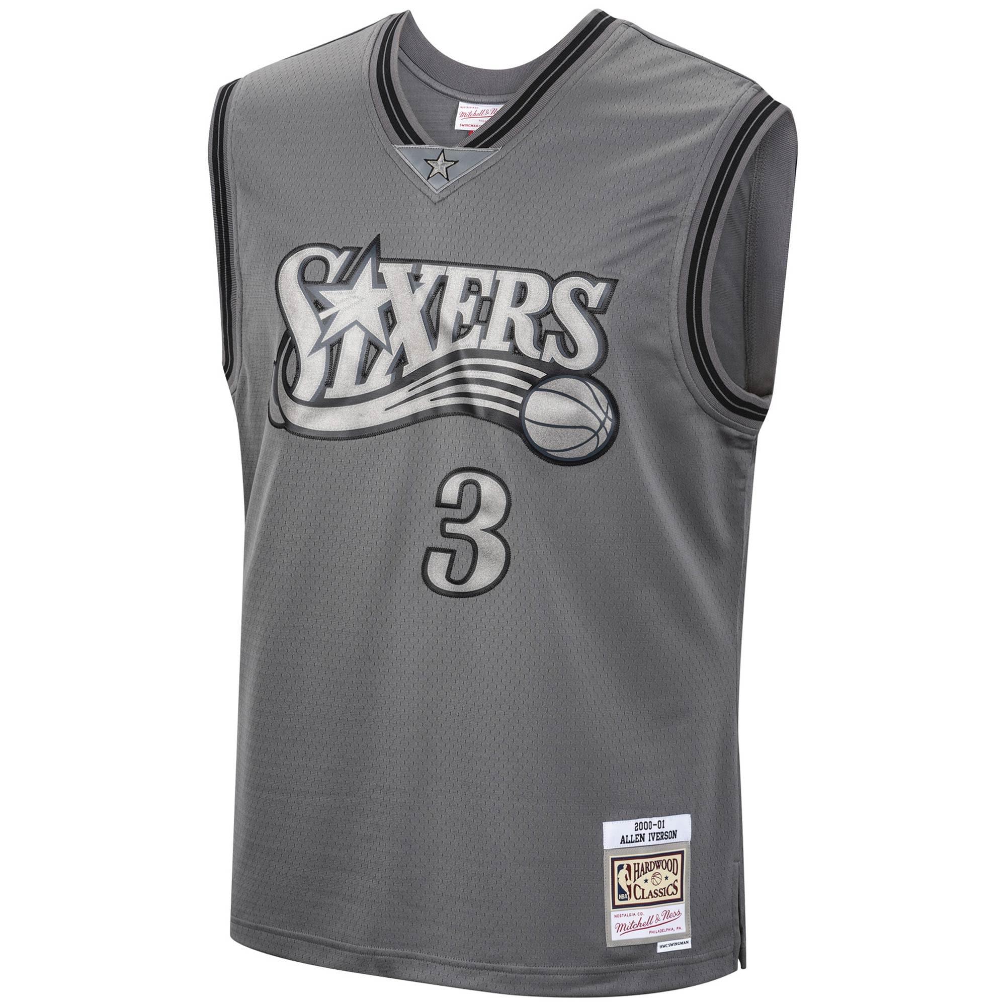 Mitchell And Ness Jerseys Allen Iverson Philadelphia 76ers Mitchell & Ness NBA Metal Works Swingman Jersey - Grey