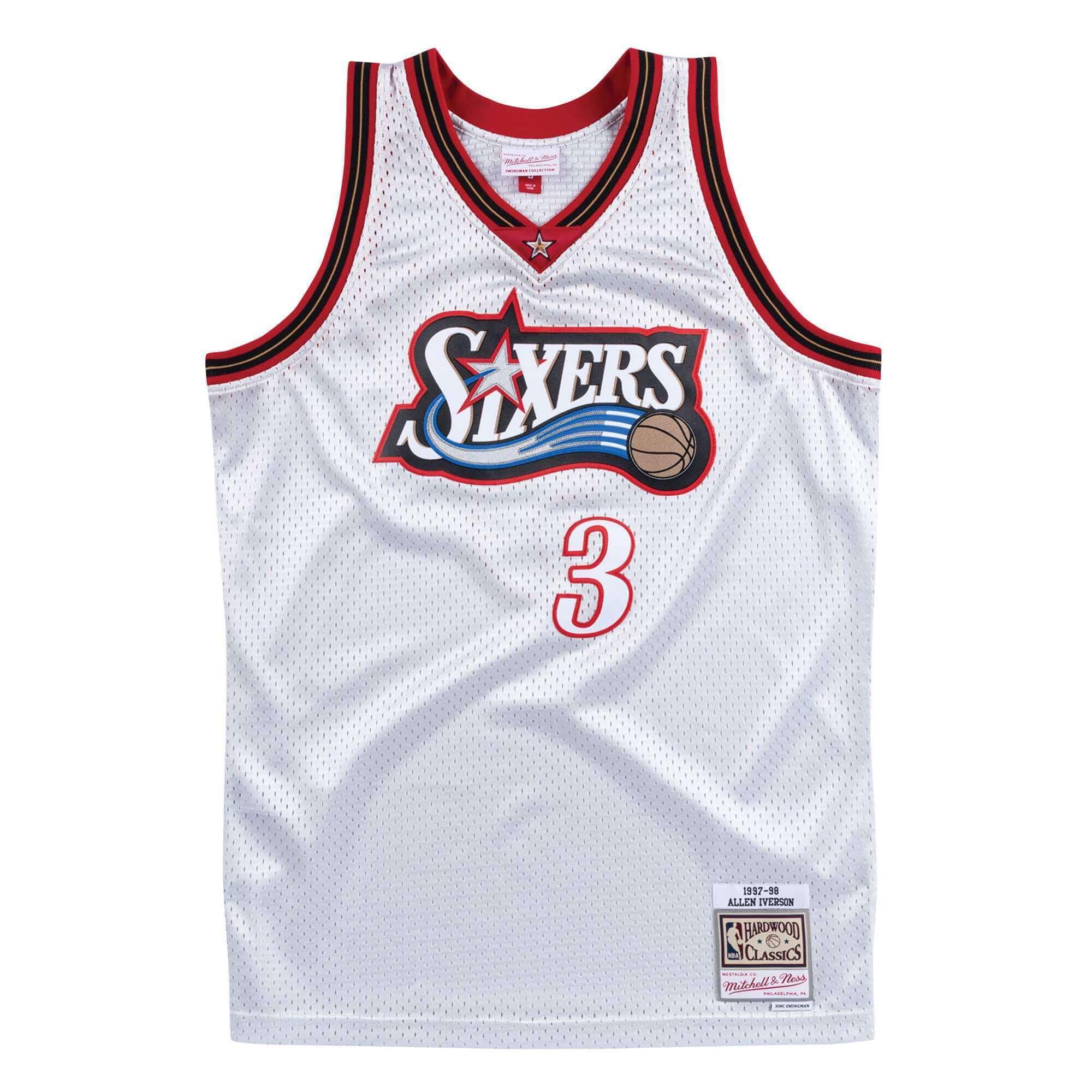 Mitchell And Ness Jerseys Allen Iverson Philadelphia 76ers Mitchell & Ness NBA Platinum Swingman Jersey - Silver