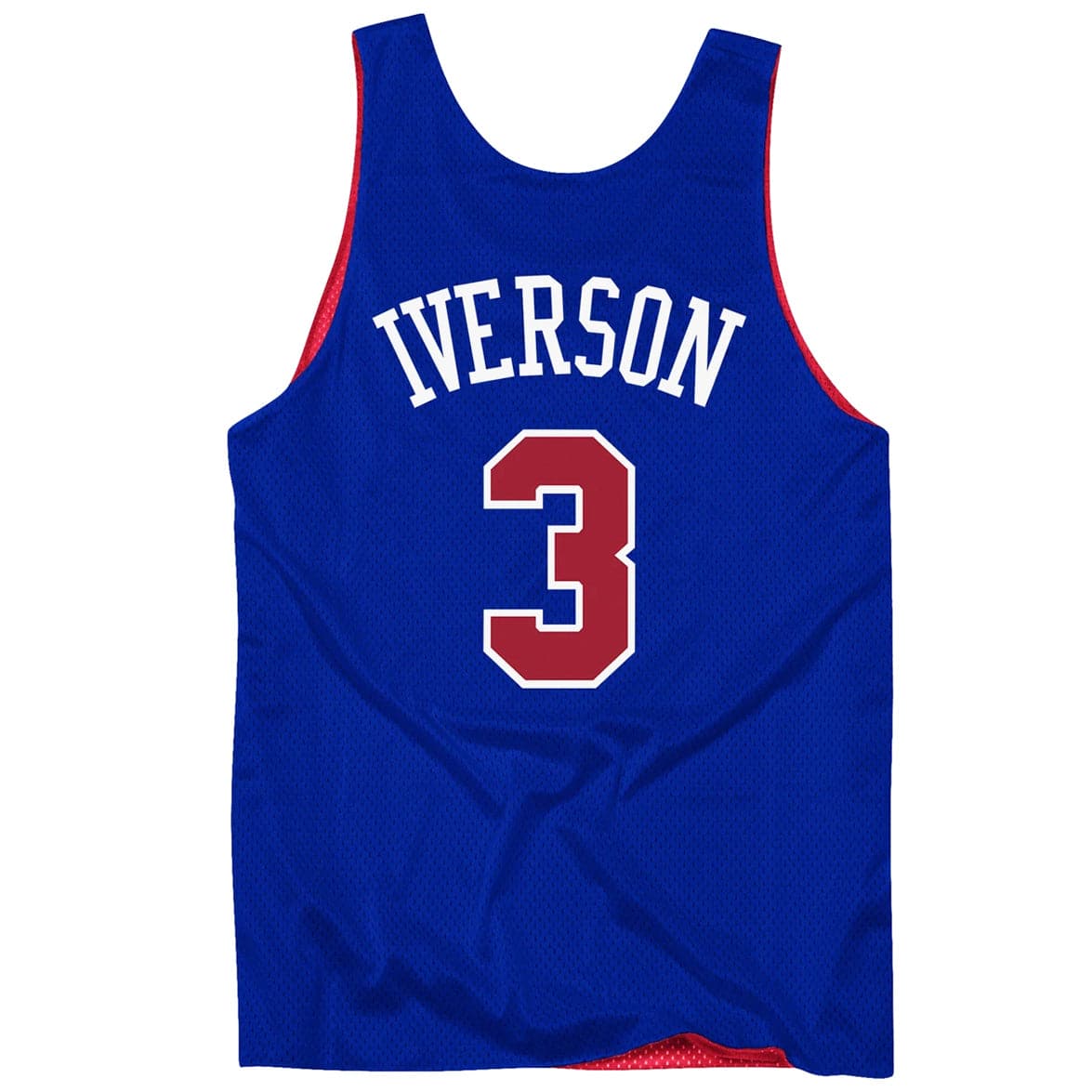 Mitchell And Ness T-Shirts Allen Iverson Philadelphia 76ers Mitchell & Ness NBA Reversible Mesh Tank - Blue/Red