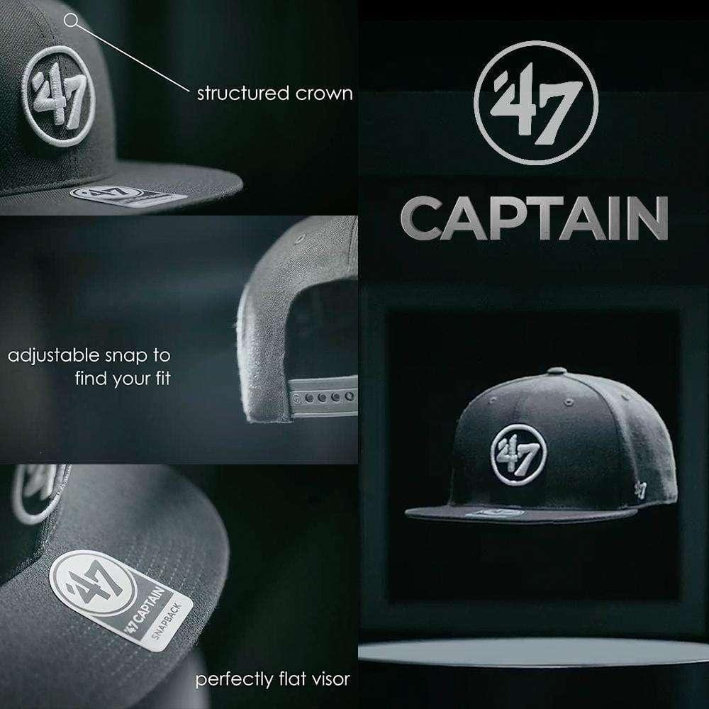 47 Brand Caps Anaheim Mighty Ducks '47 NHL Black On Black Captain Snapback Hat