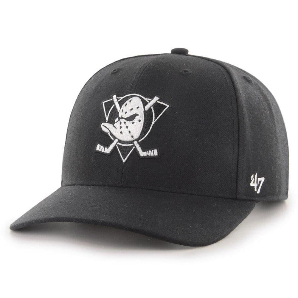 47 Brand Caps Anaheim Mighty Ducks '47 NHL Black & White Audible DP Pre-Curved Snapback Hat
