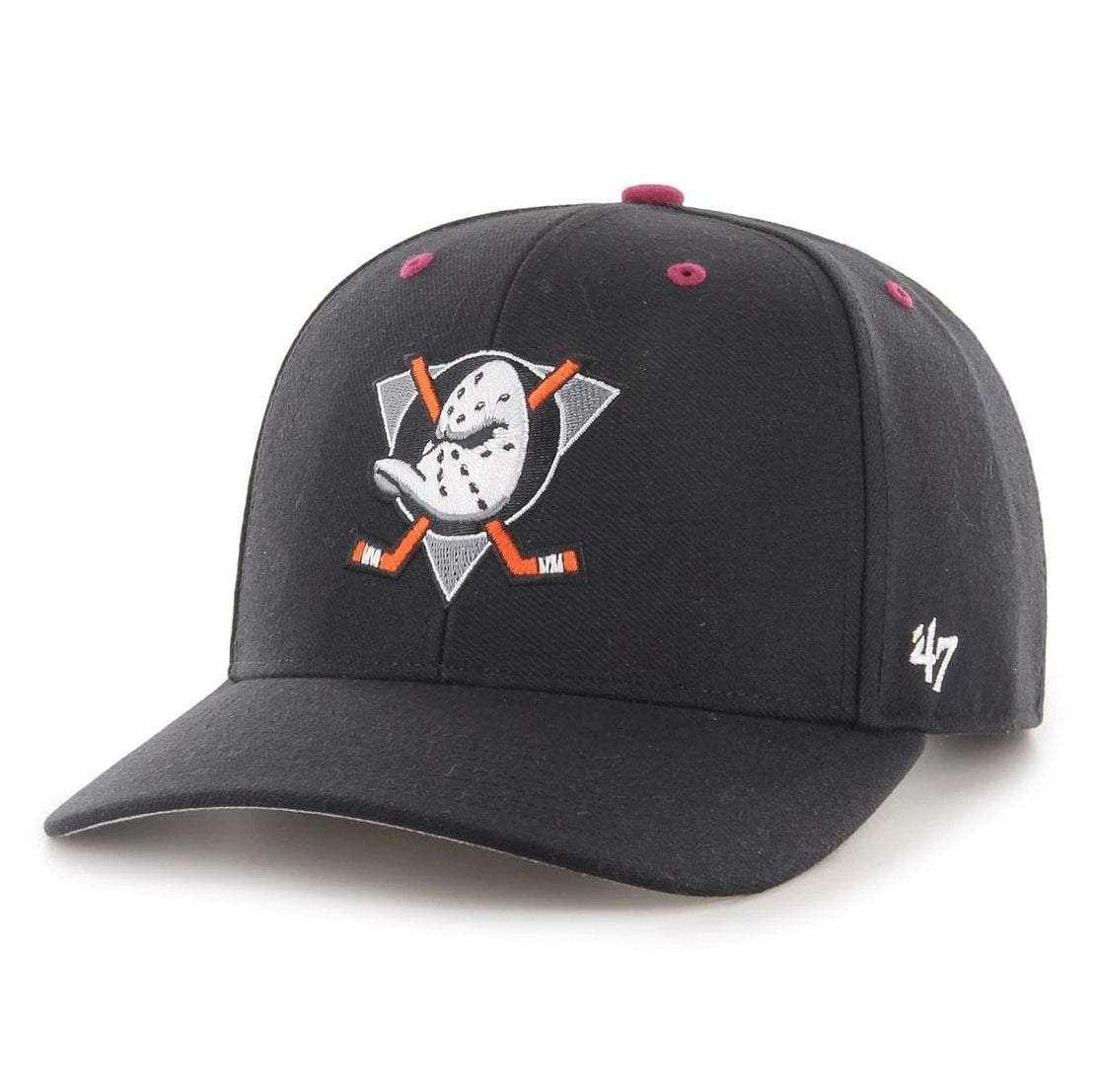 47 Brand Caps Anaheim Mighty Ducks '47 NHL Eyelet MVP DP Pre-Curved Snapback Hat - Black