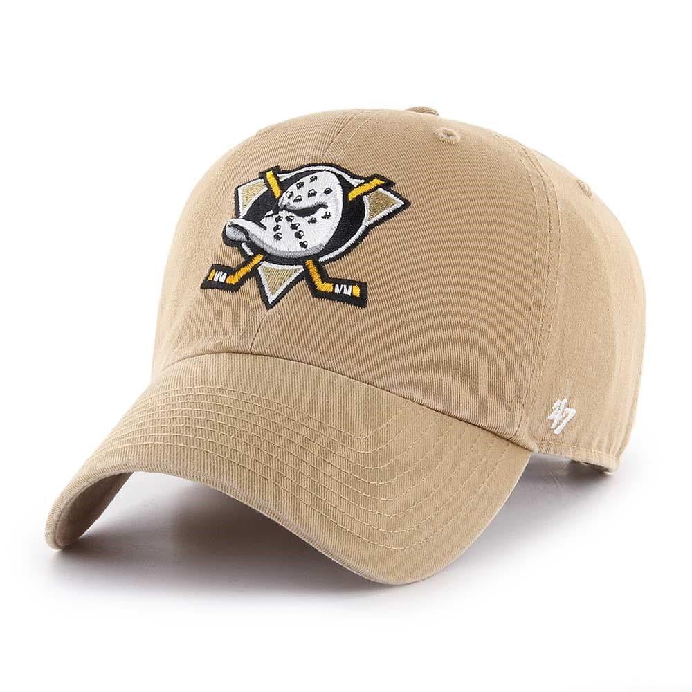 47 Brand Caps Anaheim Mighty Ducks '47 NHL Team Clean Up Adjustable Curve Hat - Khaki