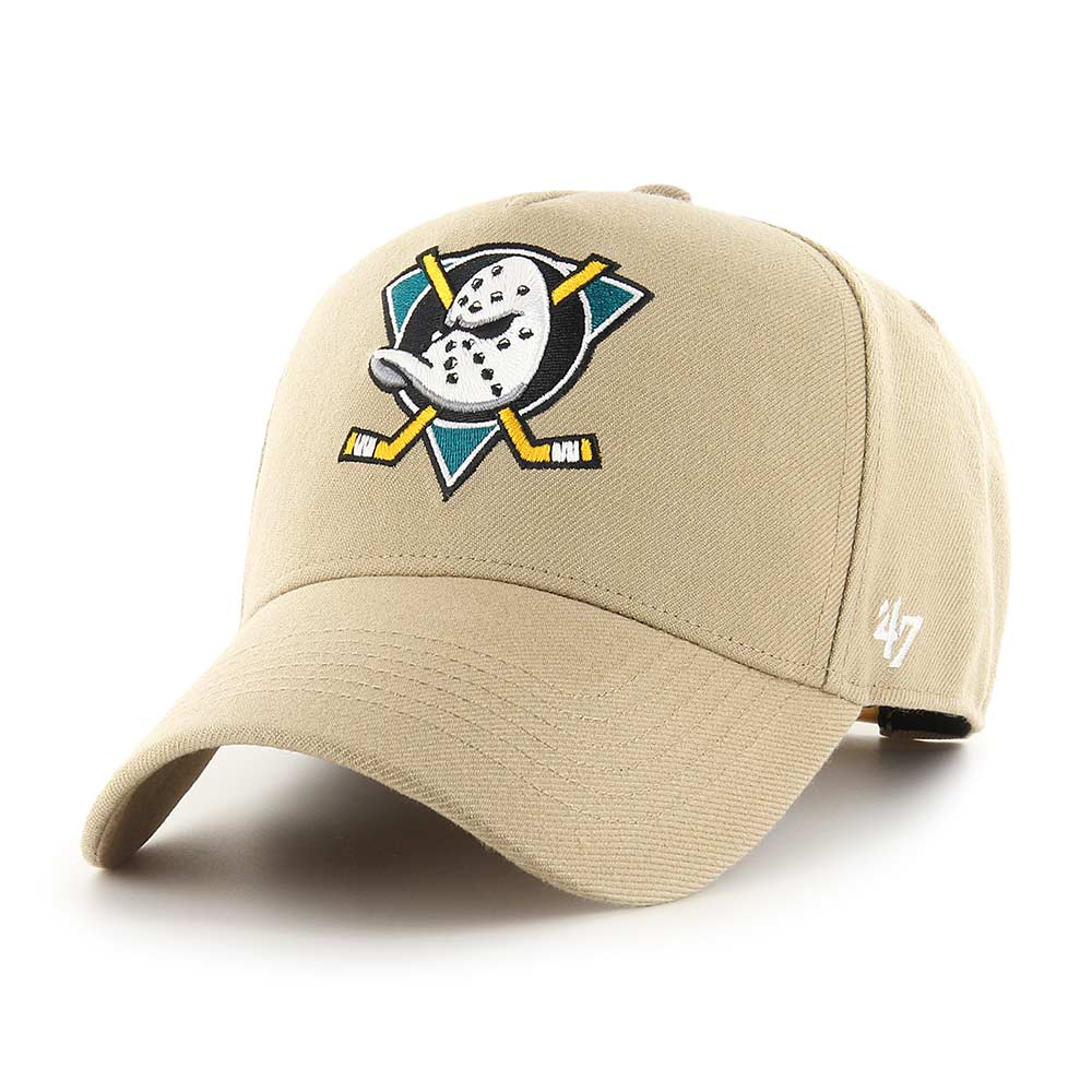 47 Brand Caps Anaheim Mighty Ducks ‘47 NHL Team MVP DT Pinch Curve Snapback Hat - Khaki