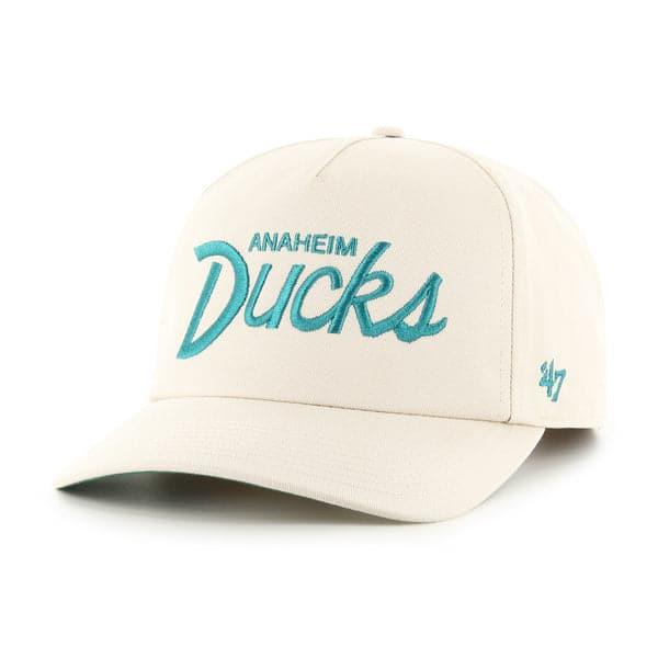 47 Brand Caps Anaheim Mighty Ducks '47 NHL Team Script Nantasket Pre-Curved Snapback Hat - Bone
