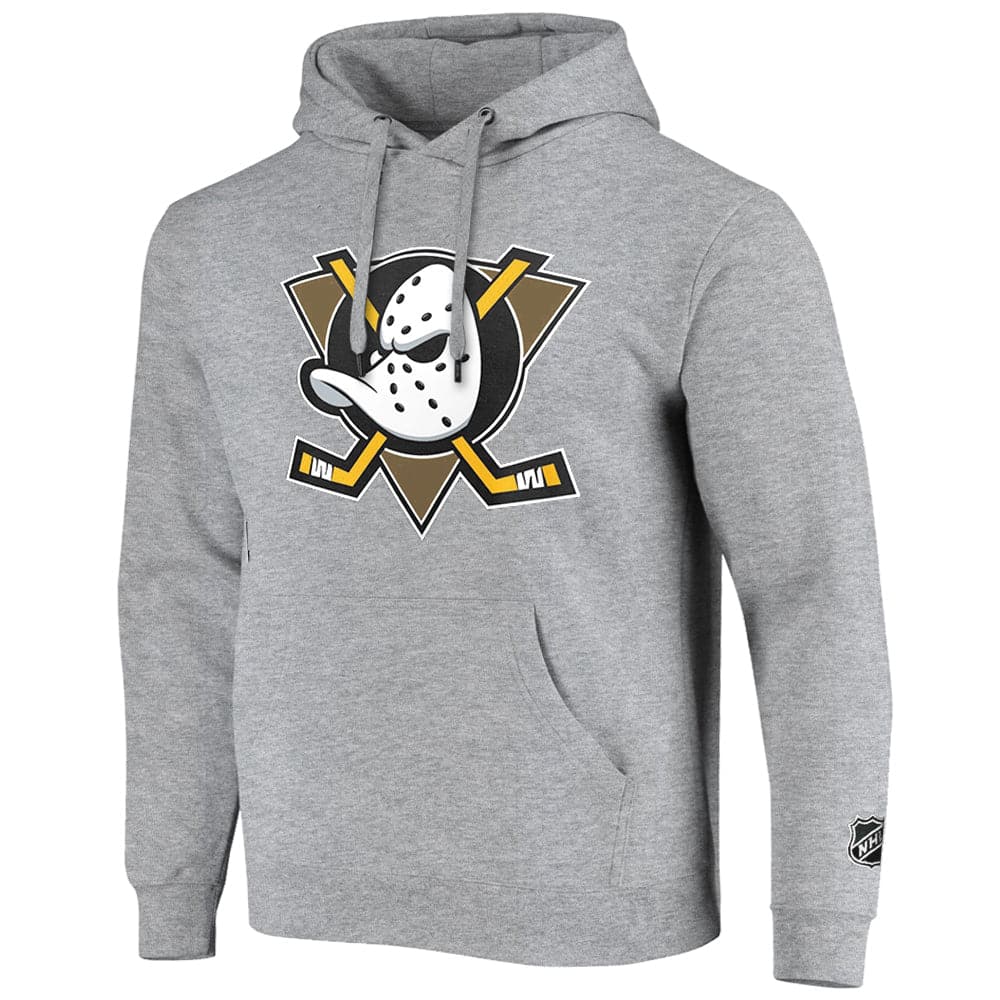Majestic Athletic Jumpers Anaheim Mighty Ducks Majestic NHL Prism Logo Hoodie Jumper - Grey Marle