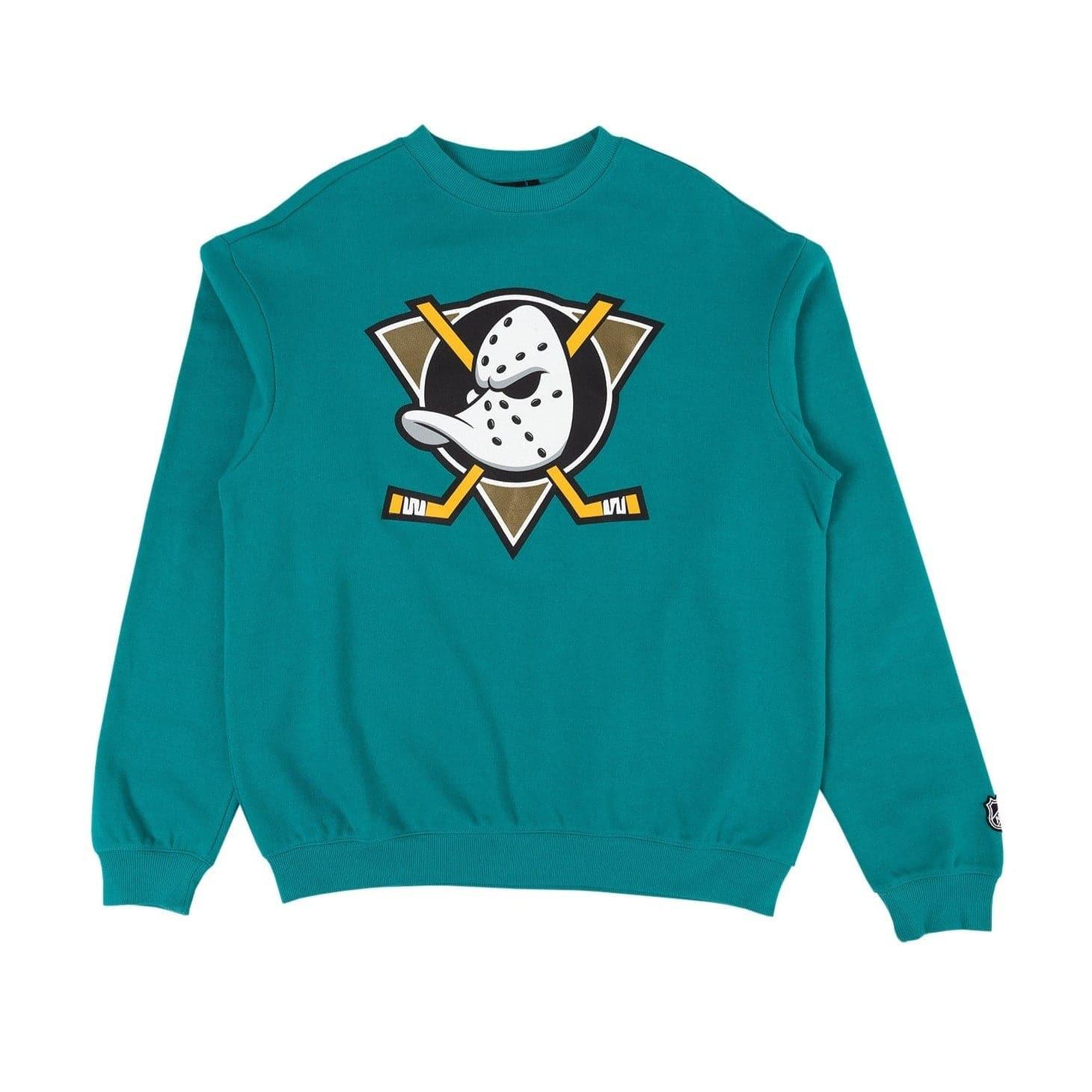 Majestic Athletic Jumpers Anaheim Mighty Ducks Majestic NHL Team Logo Crew Jumper - Teal