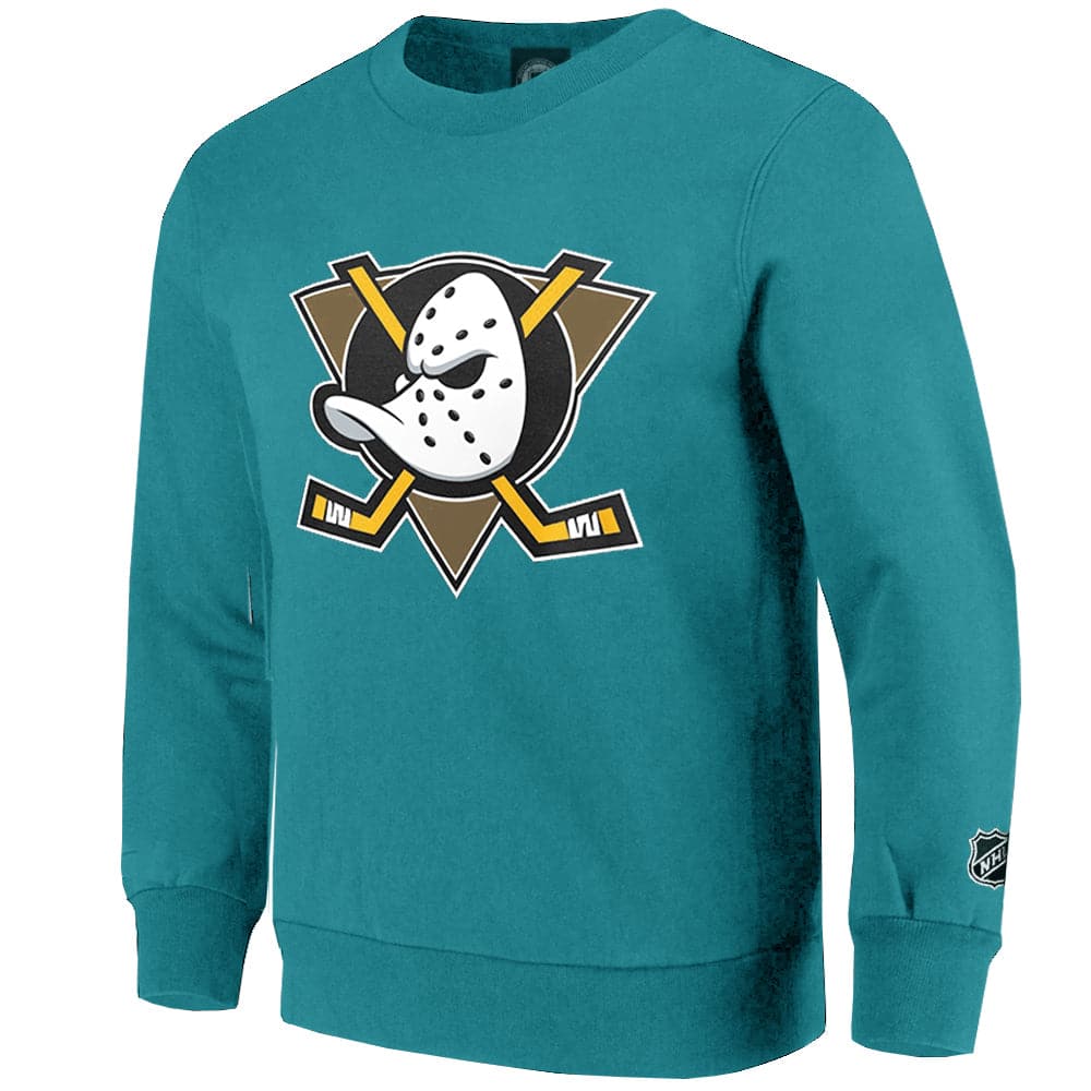 Majestic Athletic Jumpers Anaheim Mighty Ducks Majestic NHL Team Logo Crew Jumper - Teal