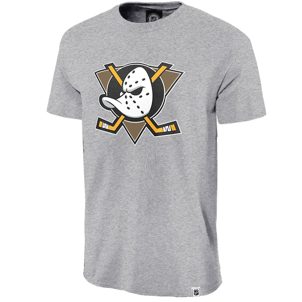 Majestic Athletic T-Shirts Anaheim Mighty Ducks Majestic NHL Team Logo T-Shirt - Grey Marle