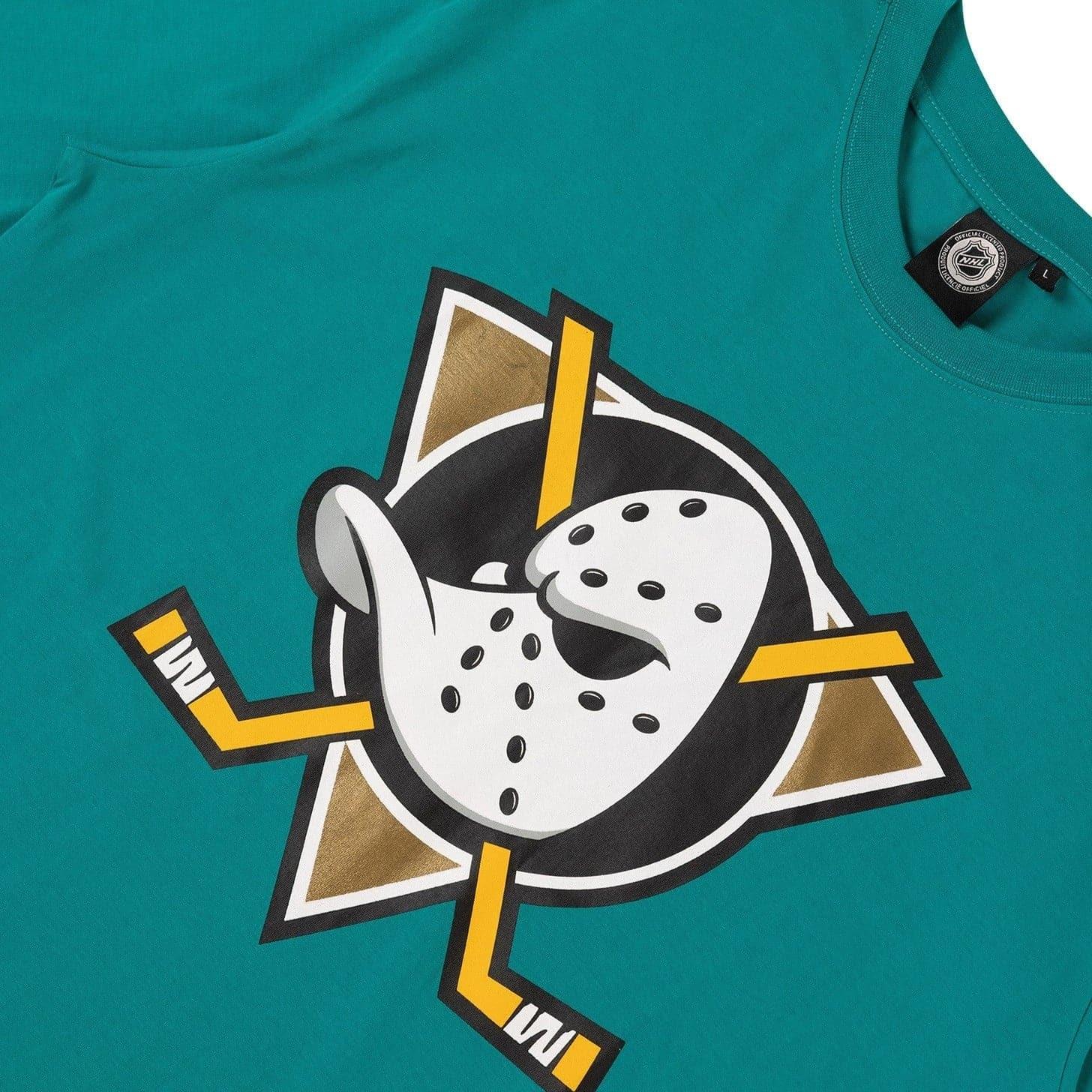 Majestic Athletic T-Shirts Anaheim Mighty Ducks Majestic NHL Team Logo T-Shirt - Teal