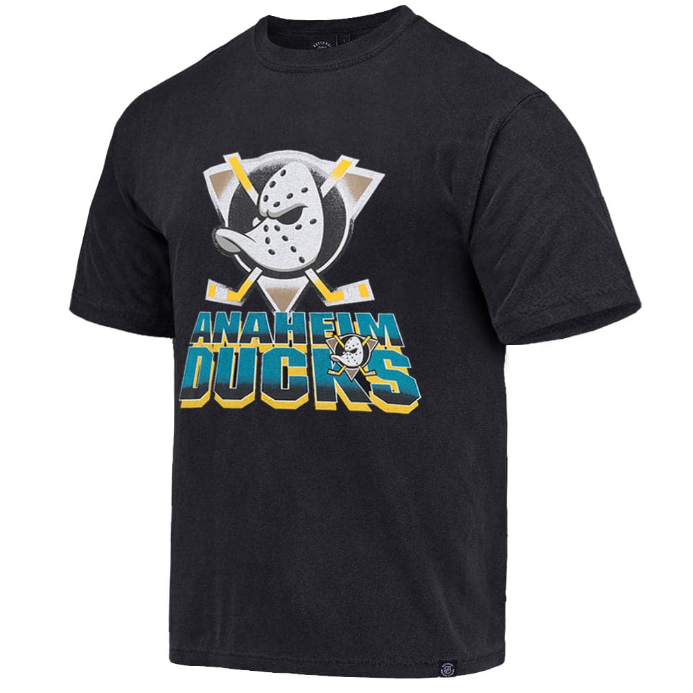 NHL Branded T-Shirts Anaheim Mighty Ducks NHL Shadow Graphic Vintage T-Shirt - Faded Black