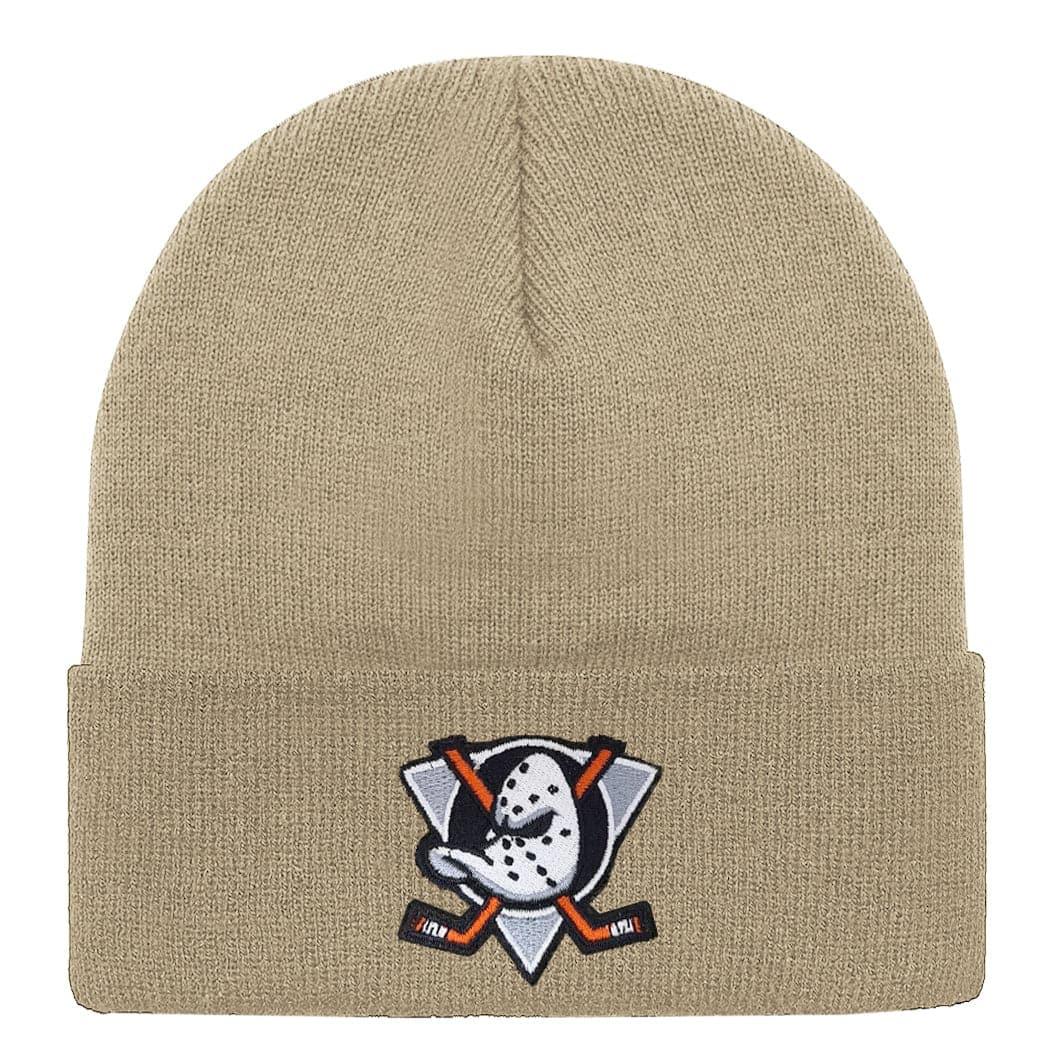 NHL Branded Beanies Anaheim Mighty Ducks NHL Team Logo Cuff Knit Beanie - Khaki