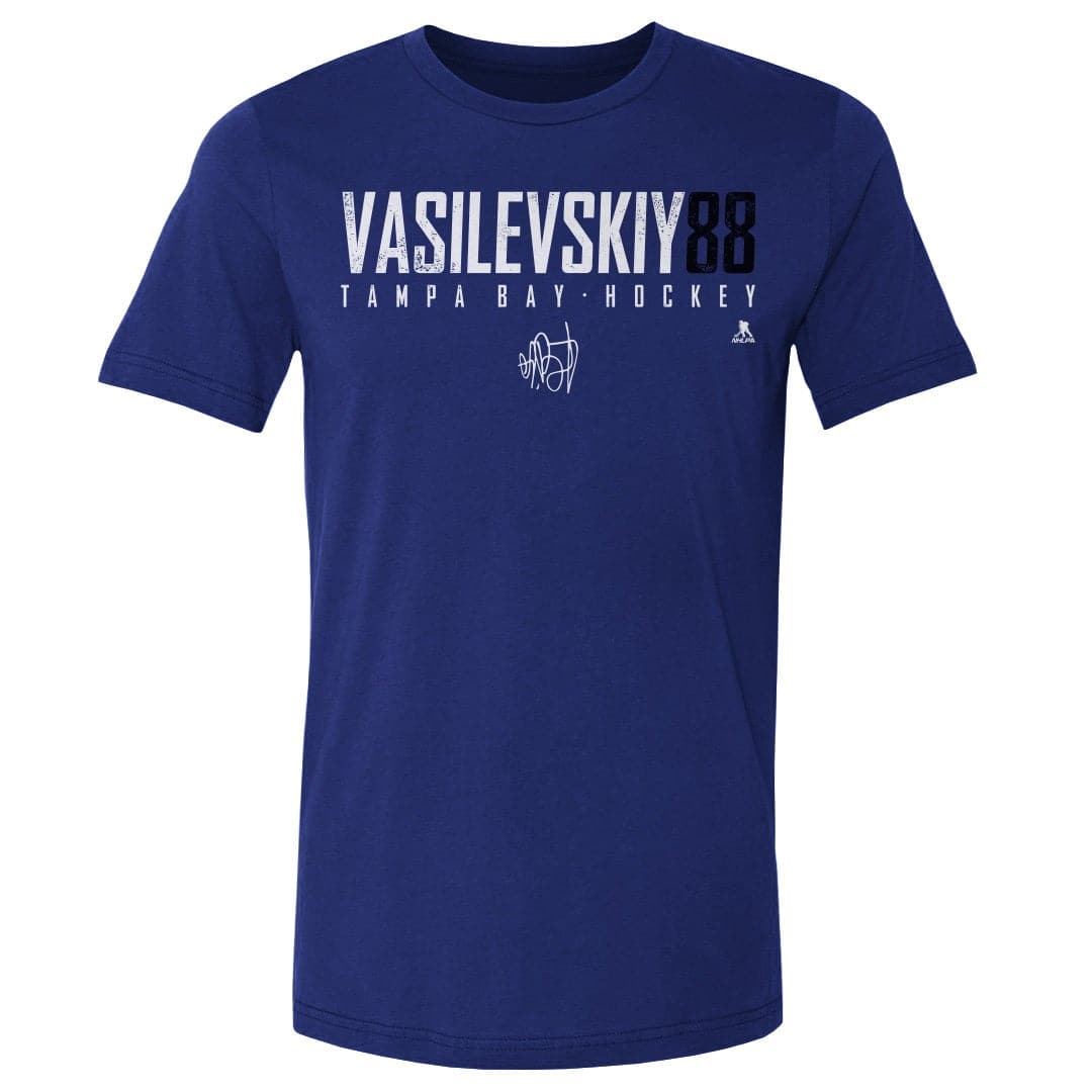 500 Level T-Shirts Andrei Vasilevskiy Tampa Bay Lightning 500 Level NHL Elite T-Shirt - Blue
