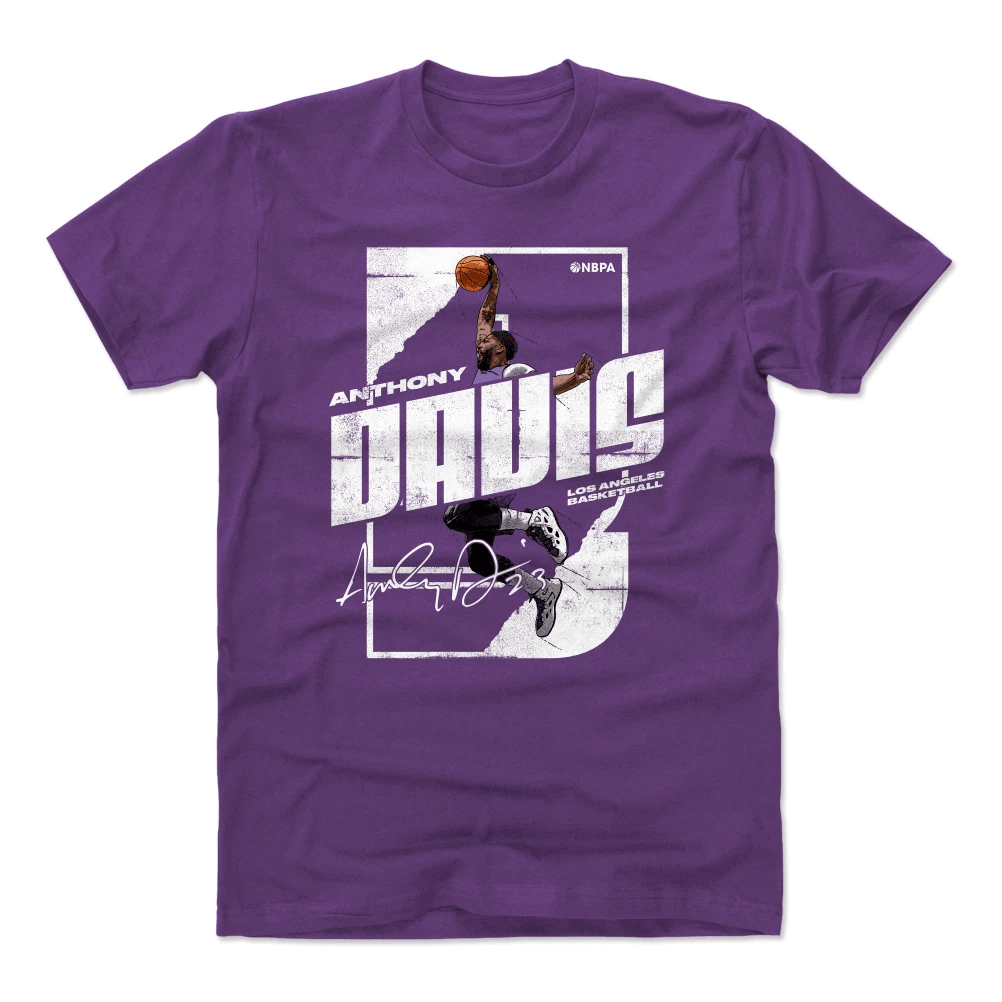 500 Level T-Shirts Anthony Davis Los Angeles Lakers 500 Level NBA Stretch T-Shirt - Purple