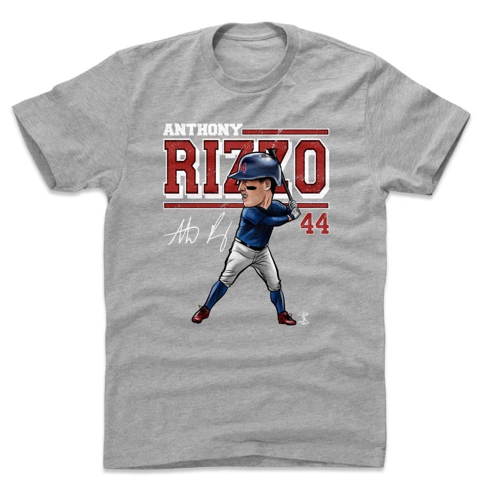 500 Level T-Shirts Anthony Rizzo Chicago Cubs 500 Level MLB Cartoon T-Shirt - Grey