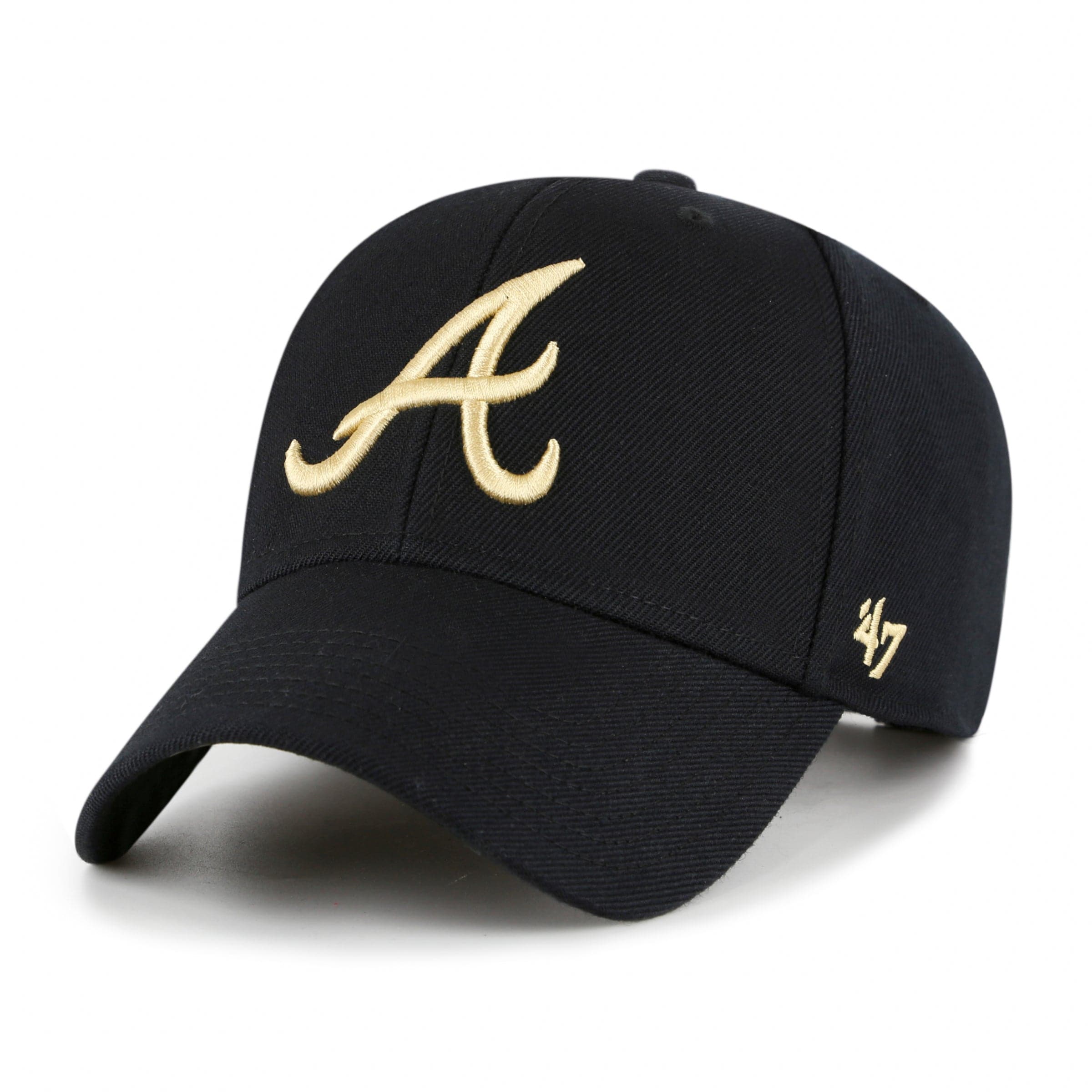 47 Brand Caps Atlanta Braves '47 MLB Gold World Series MVP Snapback Hat - Black