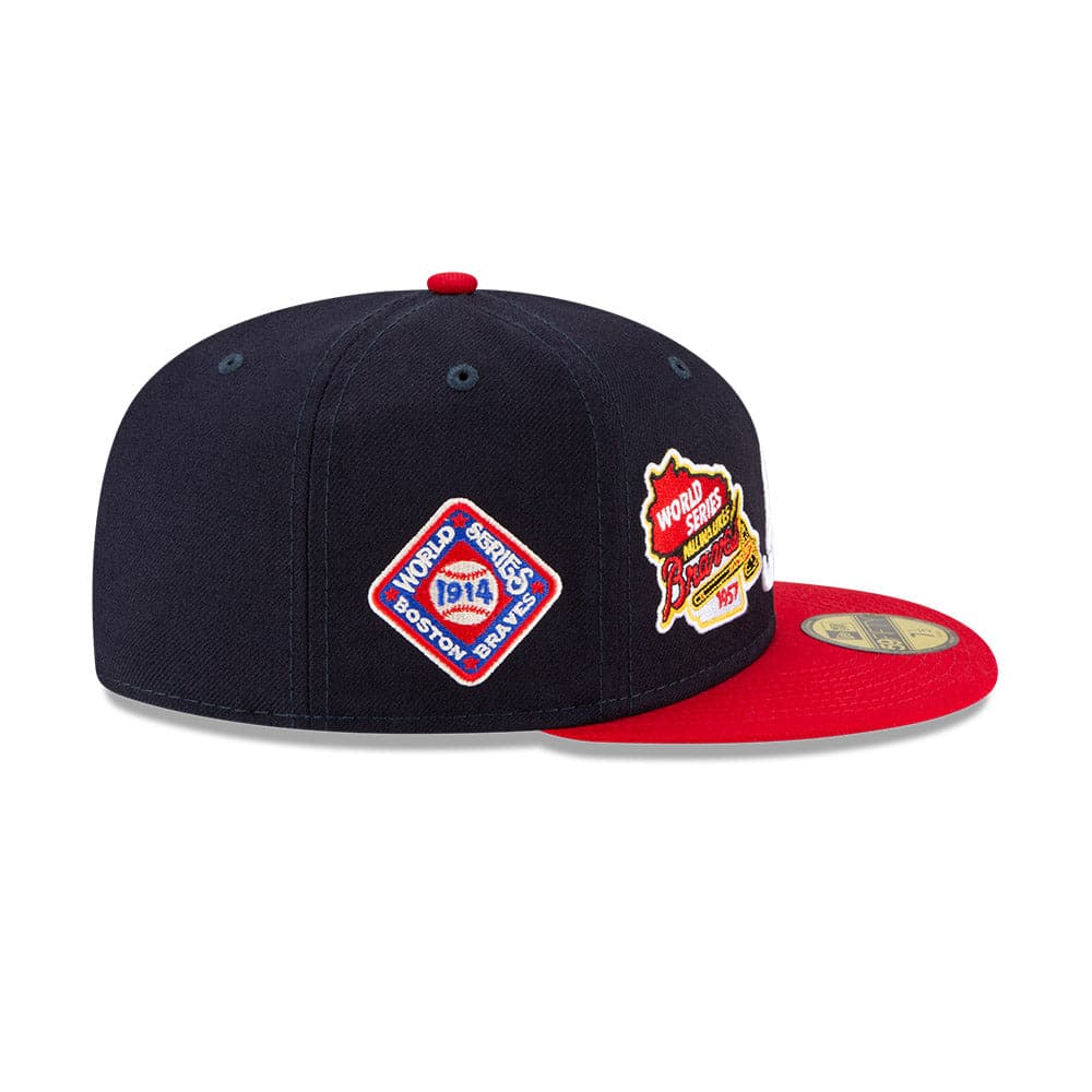 New Era Caps Atlanta Braves New Era MLB Champions Patch 59FIFTY Fitted Hat - Navy