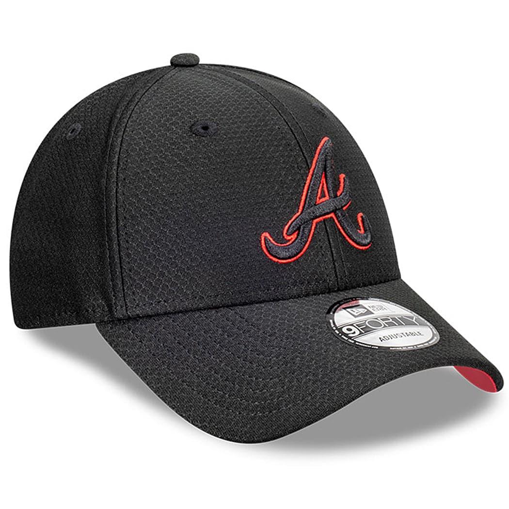 New Era Caps Atlanta Braves New Era MLB Hex Pop Mesh 9FORTY Strapback Hat - Black